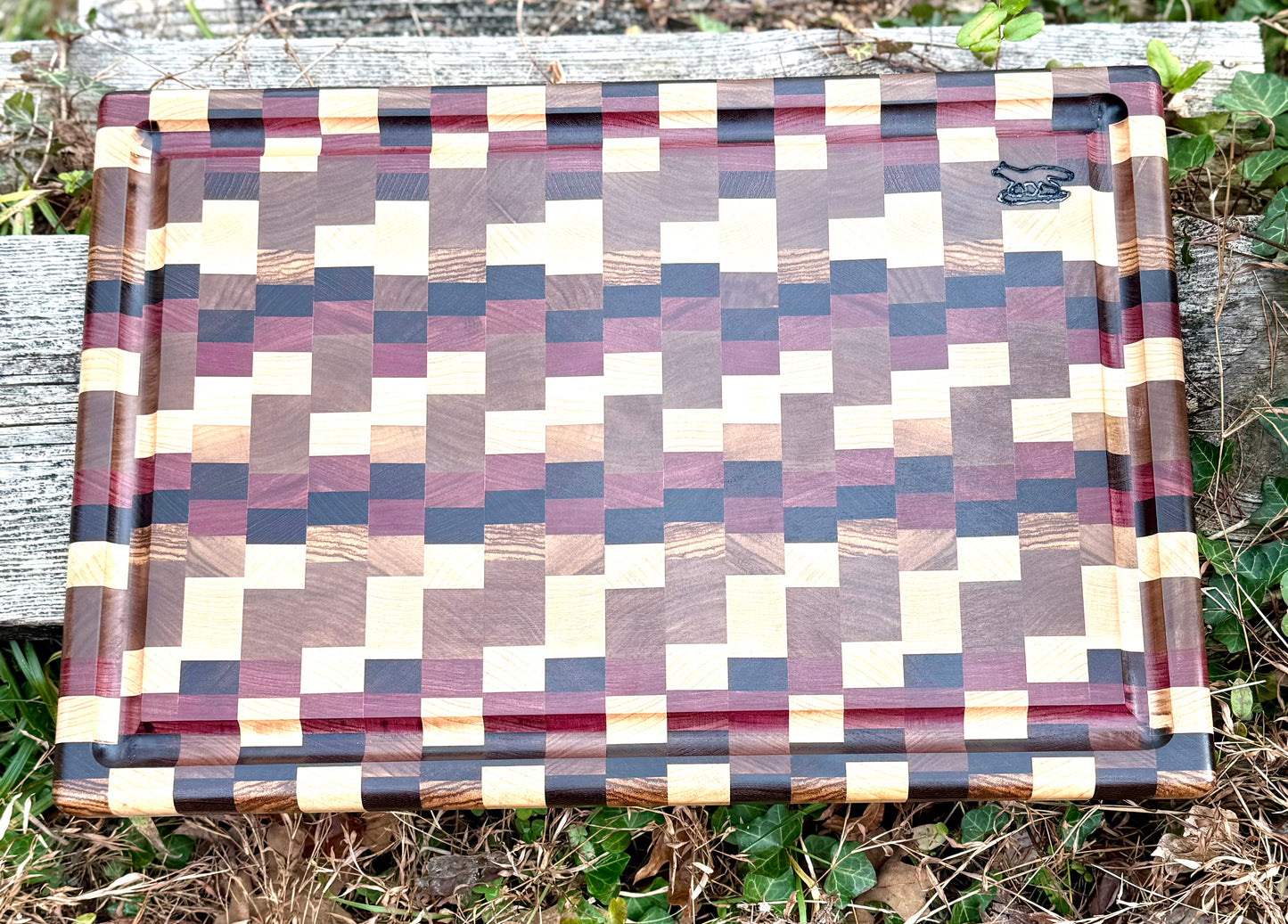 Cutting Boards-Purple Passion End Grain Cutting Board with blood route