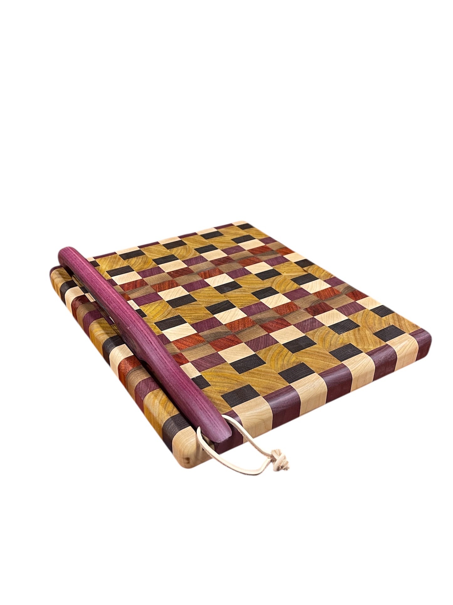Cutting Board-Colors on Display End Grain Exotic Woods Cutting Board