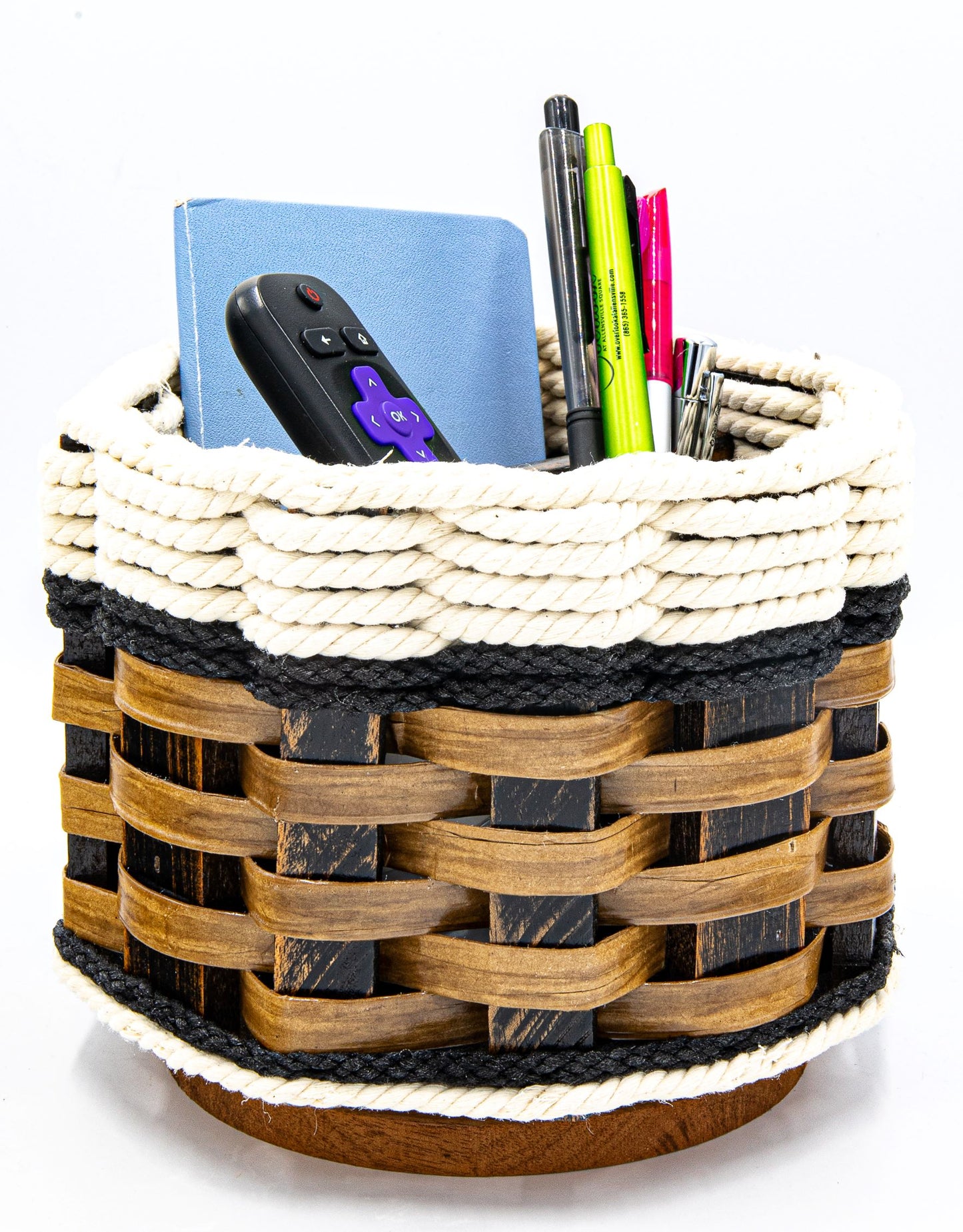 Remote Lazy Susan Basket-Cottage Black