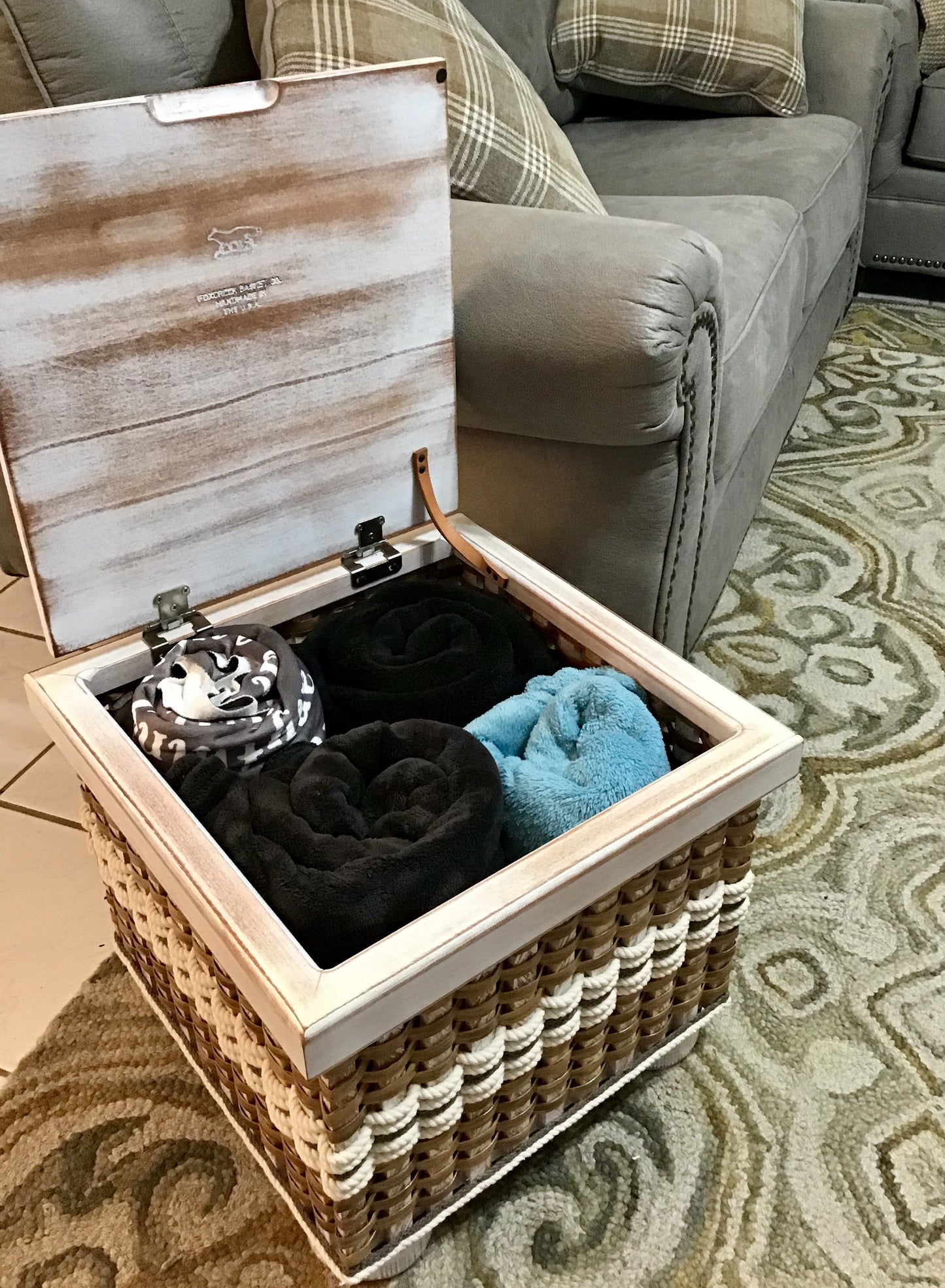 Ottoman Basket-Cottage Grey