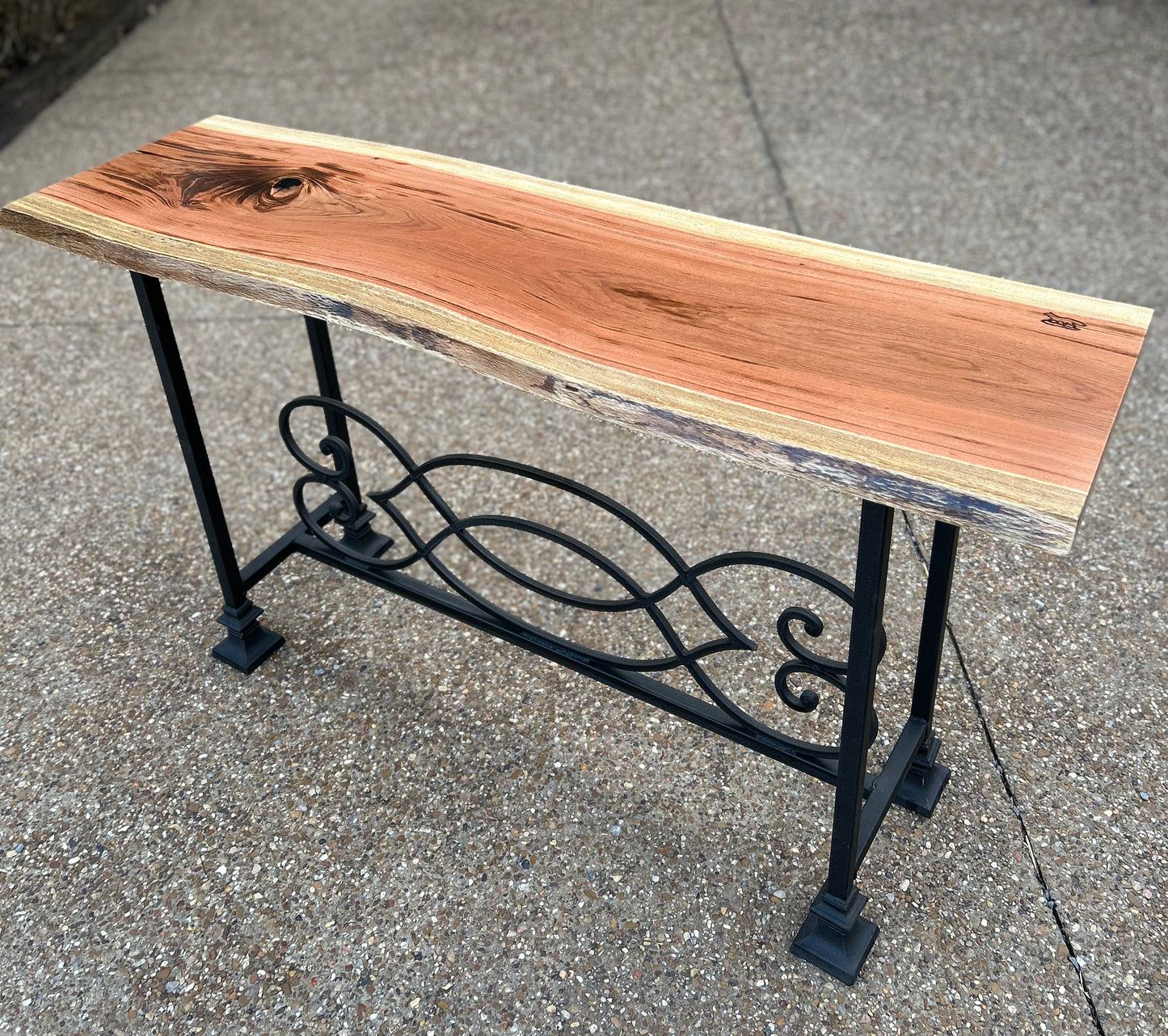 Live Edge Tiger Wood Console Table