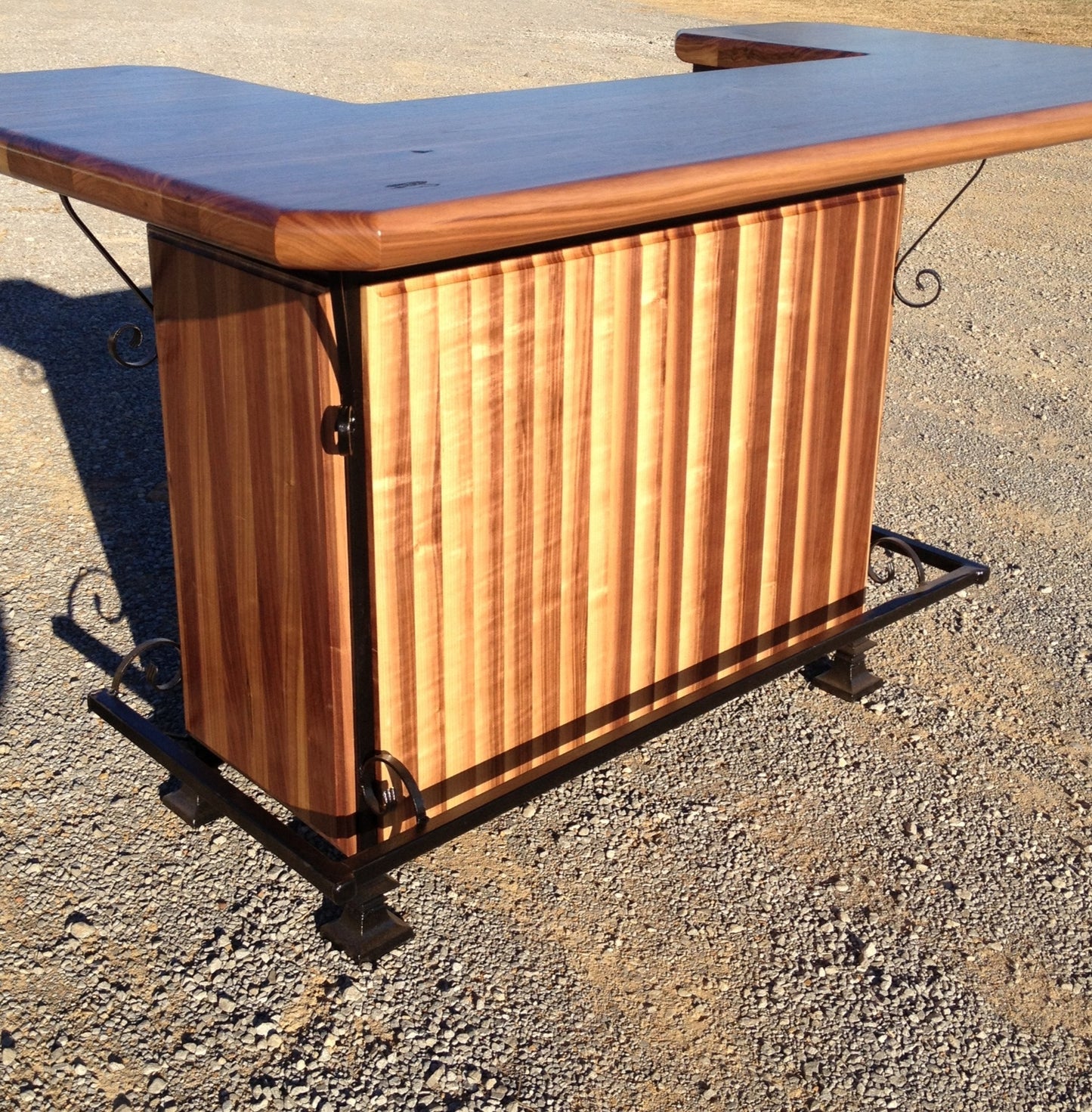 Island--32x60 Black Walnut Bi-Level Bar