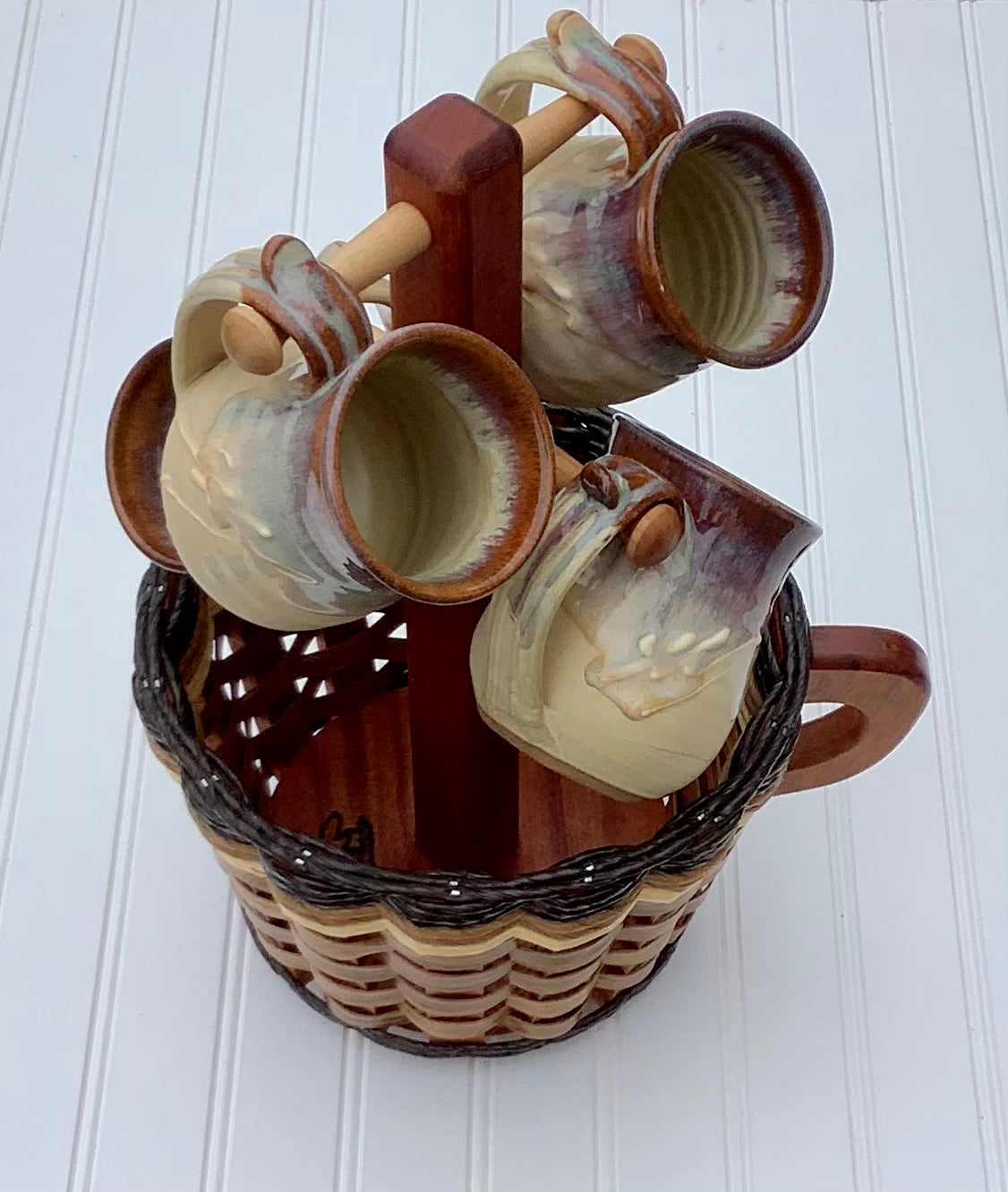 Coffee Mug Lazy Susan Basket