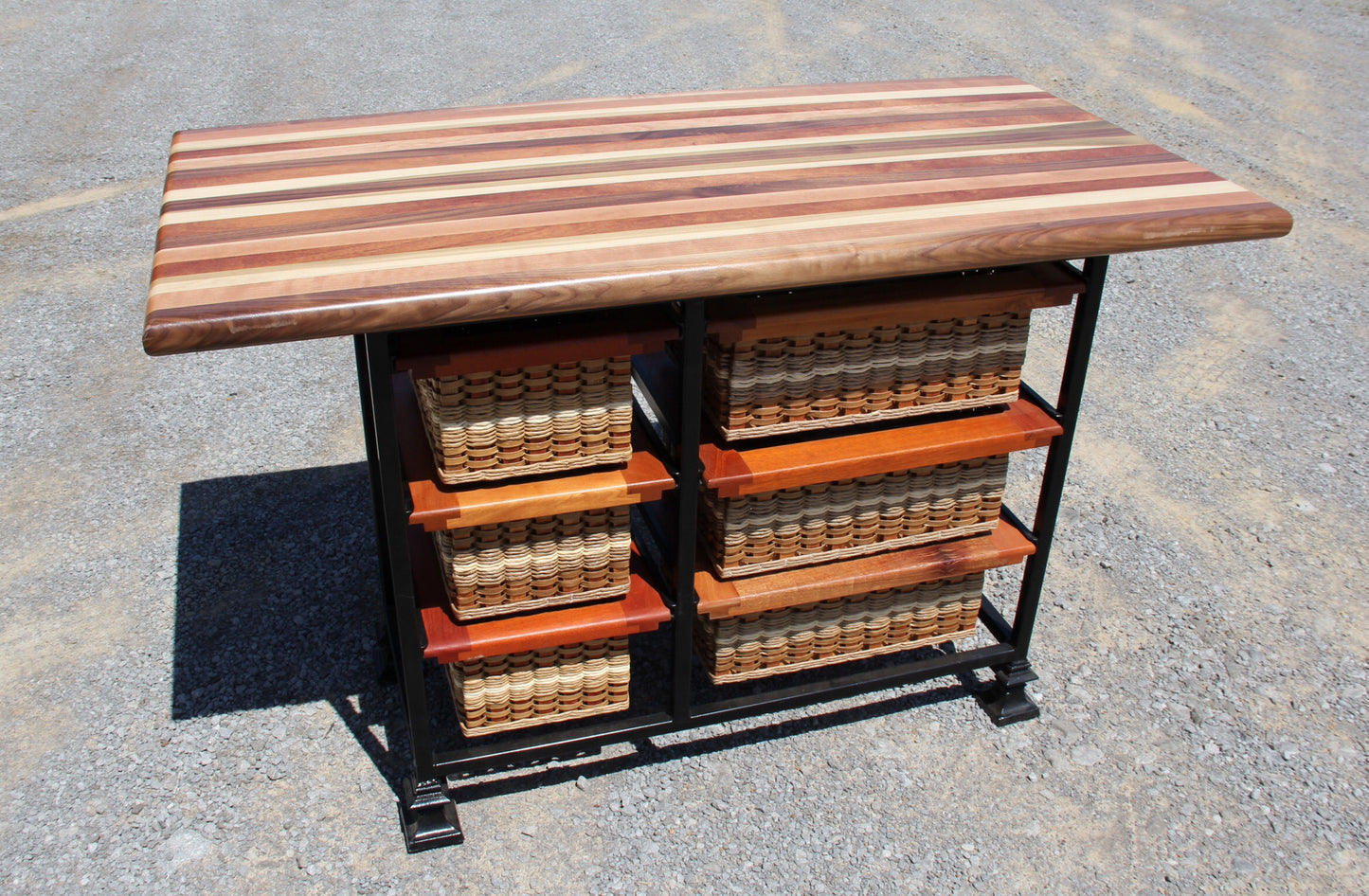 Island-32x60 small six drawer with striped top