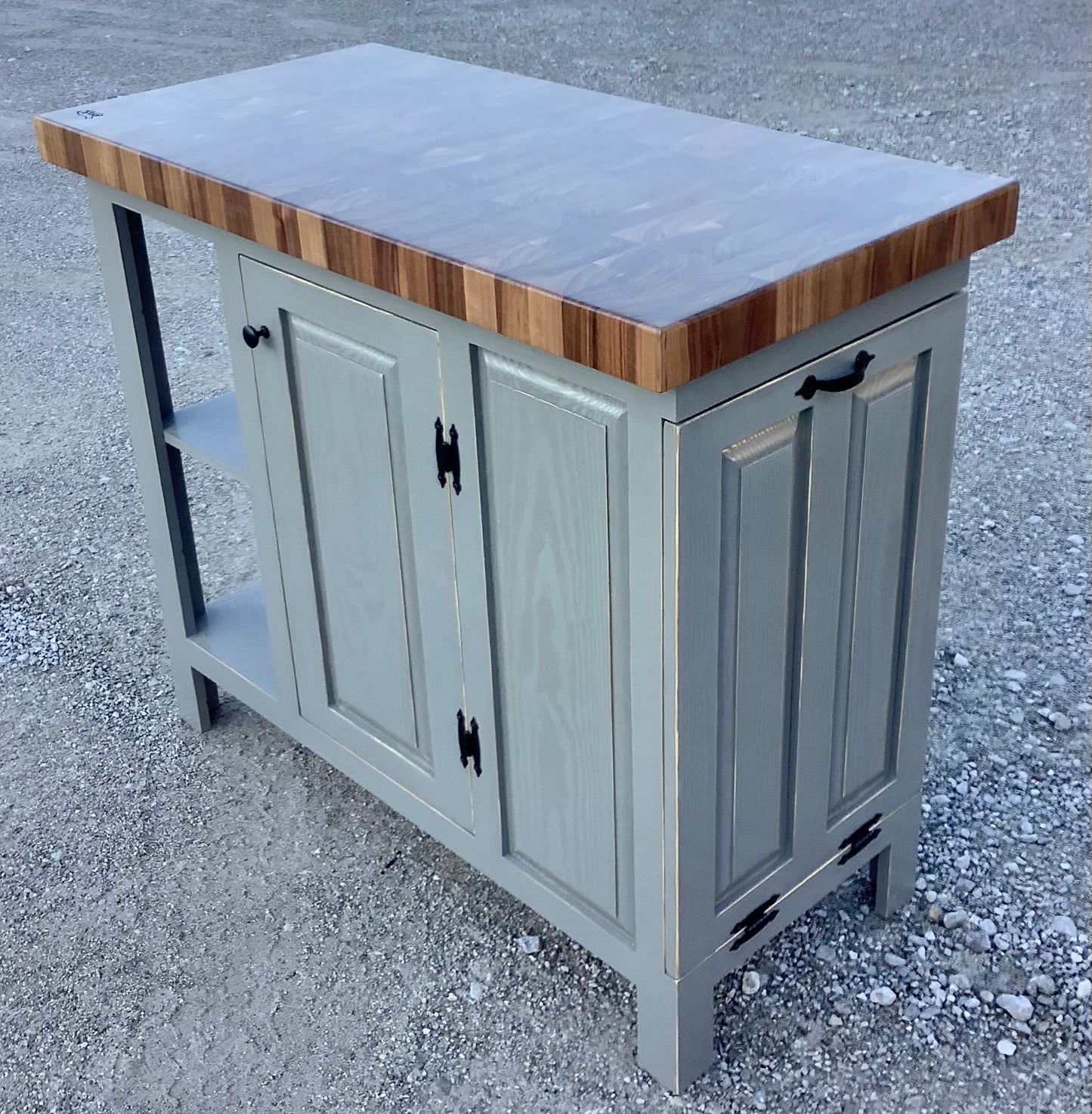 Farmhouse Island-Farmhouse 22x44 Black Walnut end grain butcher block