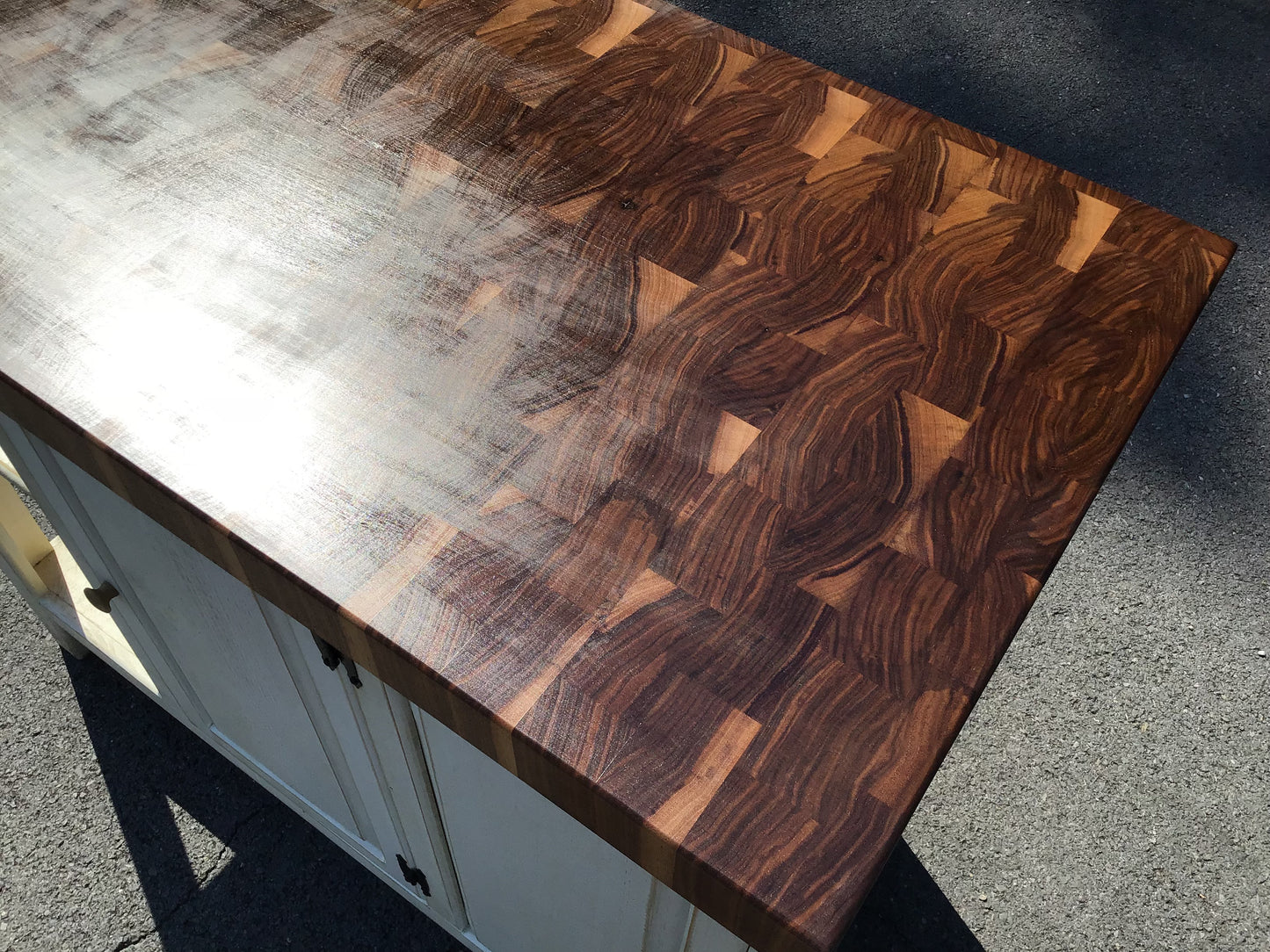 Farmhouse Island-Farmhouse 22x44 Black Walnut end grain butcher block