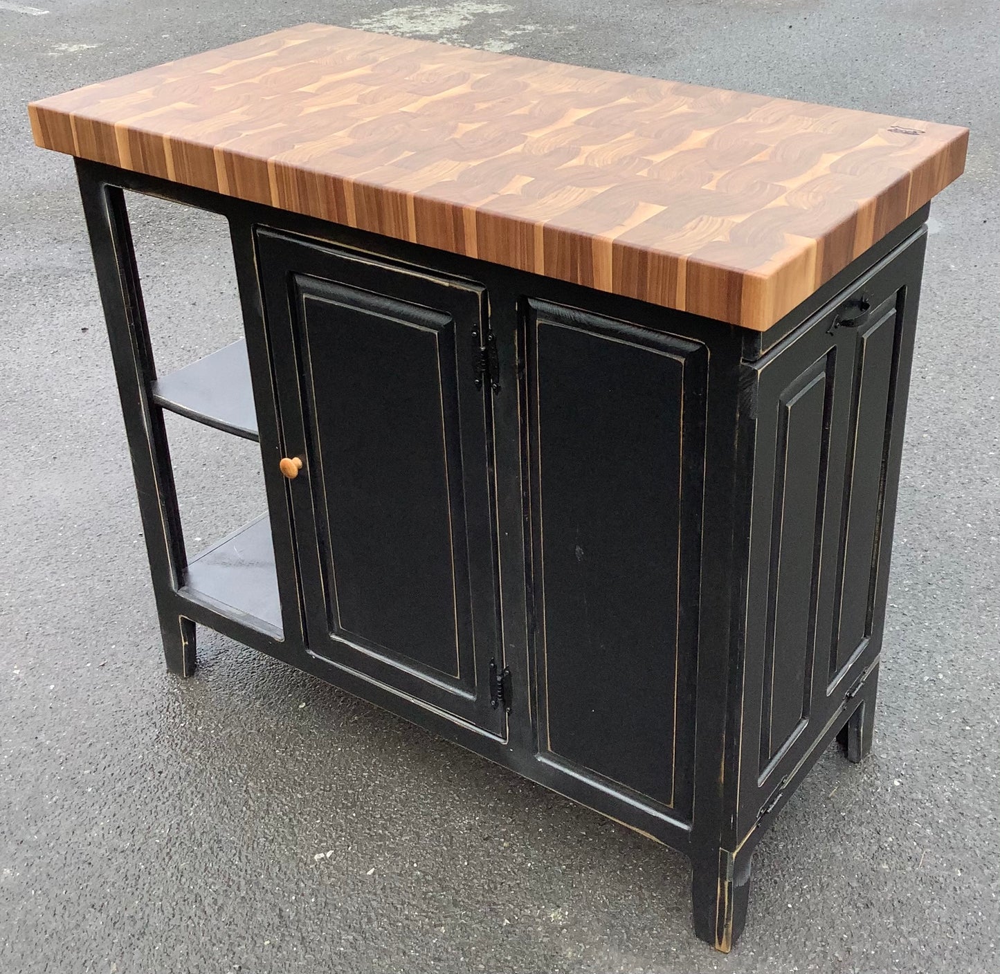 Farmhouse Island-Farmhouse 22x44 Black Walnut end grain butcher block