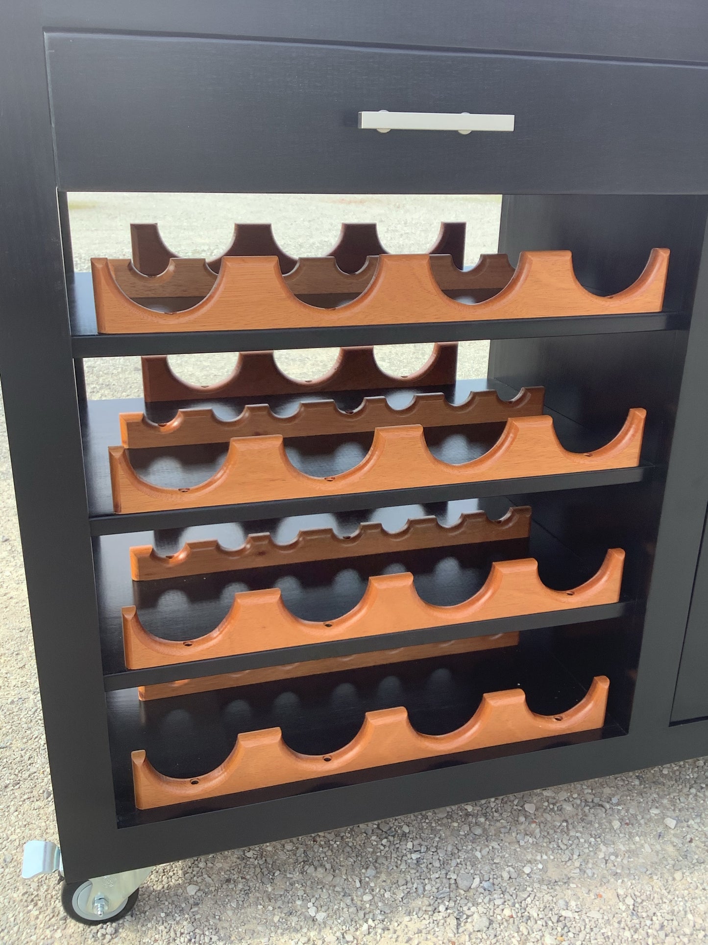 Island- Mobile Buffet Bar w/ Mahogany End Grain Butcher Block