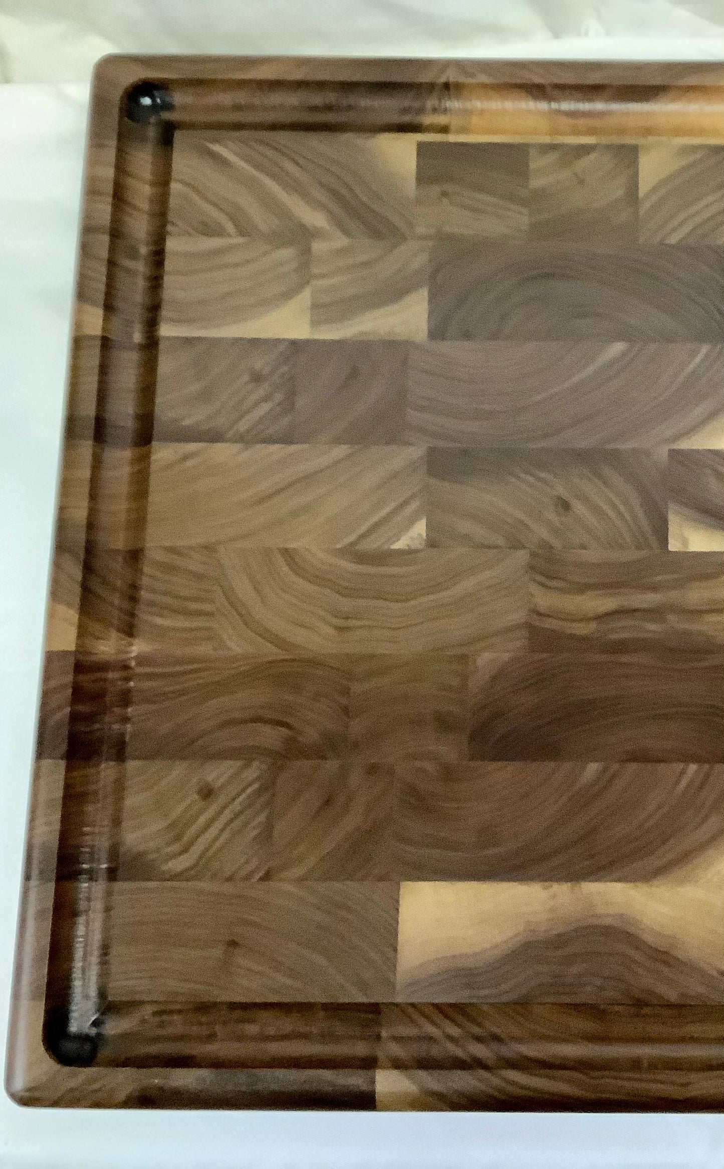 Cutting board-Black Walnut End Grain w/drip trail