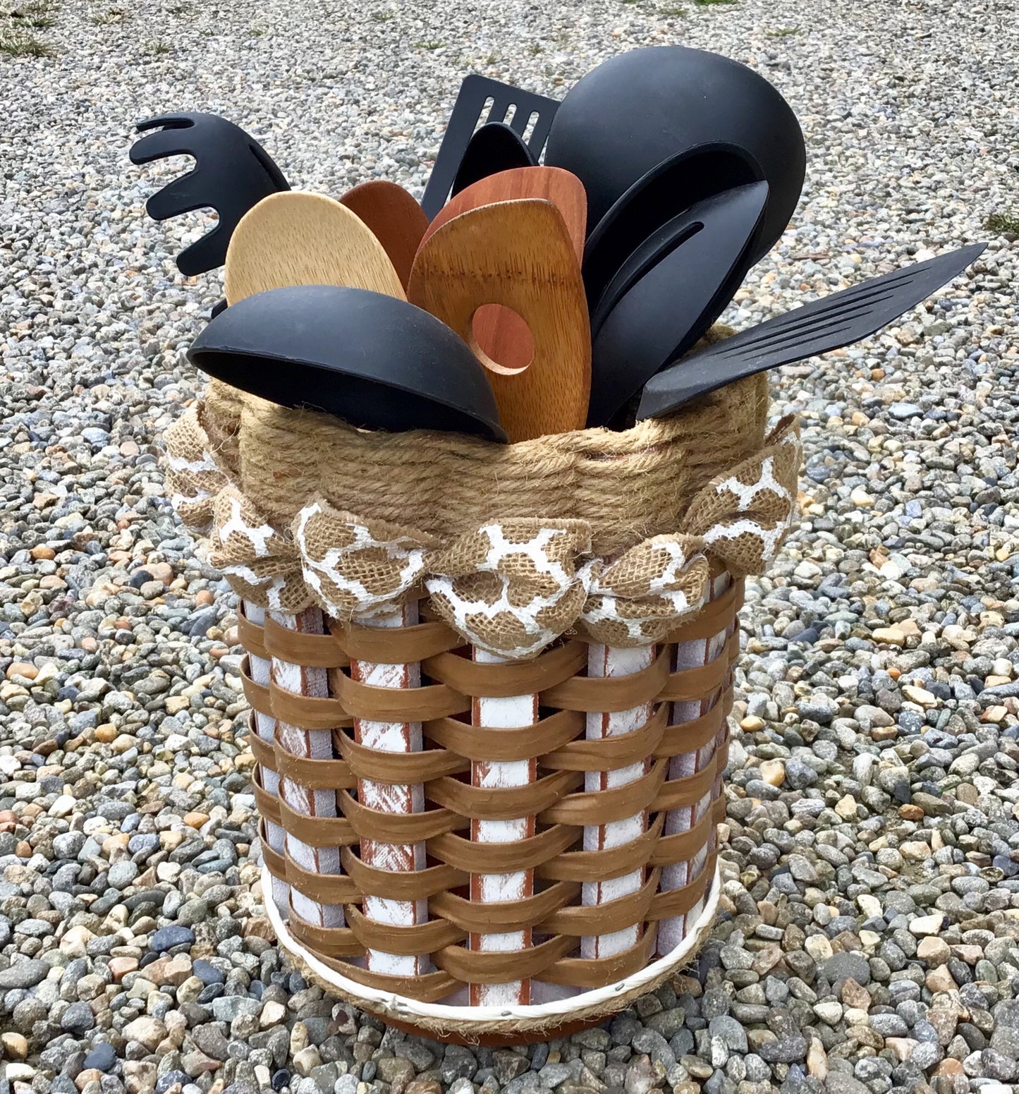 Utensil Lazy Susan Basket-Shabby Chic Collection