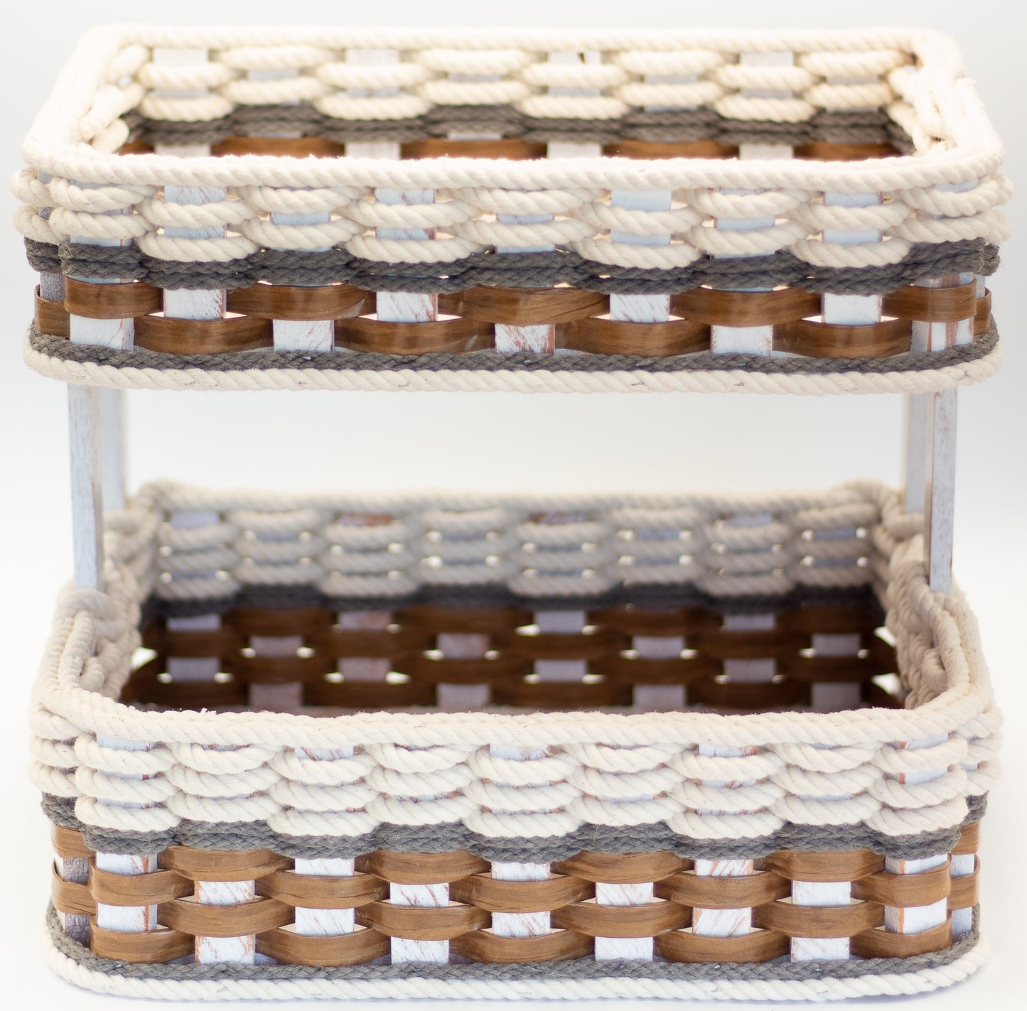 Double Bread Basket- Cottage Grey