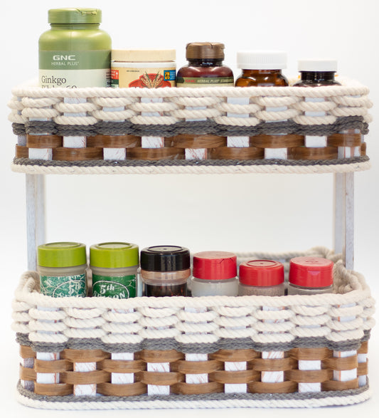 Double Bread Basket- Cottage Grey