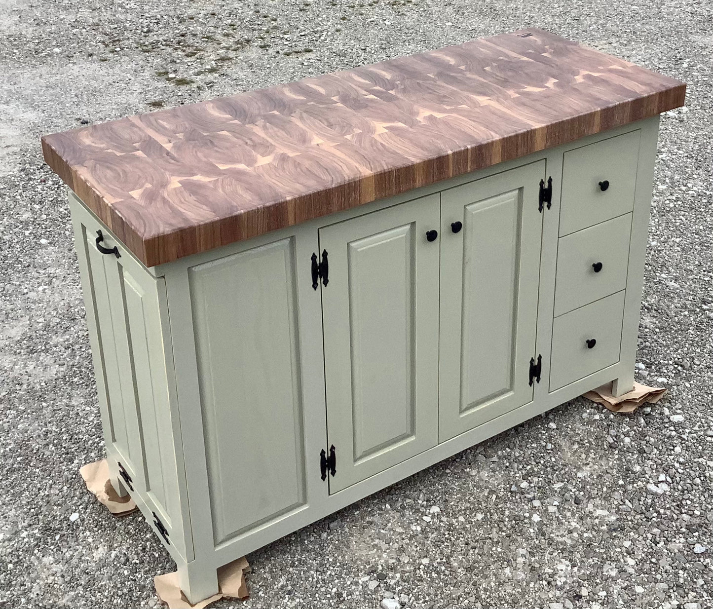 Farmhouse Island-22x54 Black Walnut End Grain Butcher Block