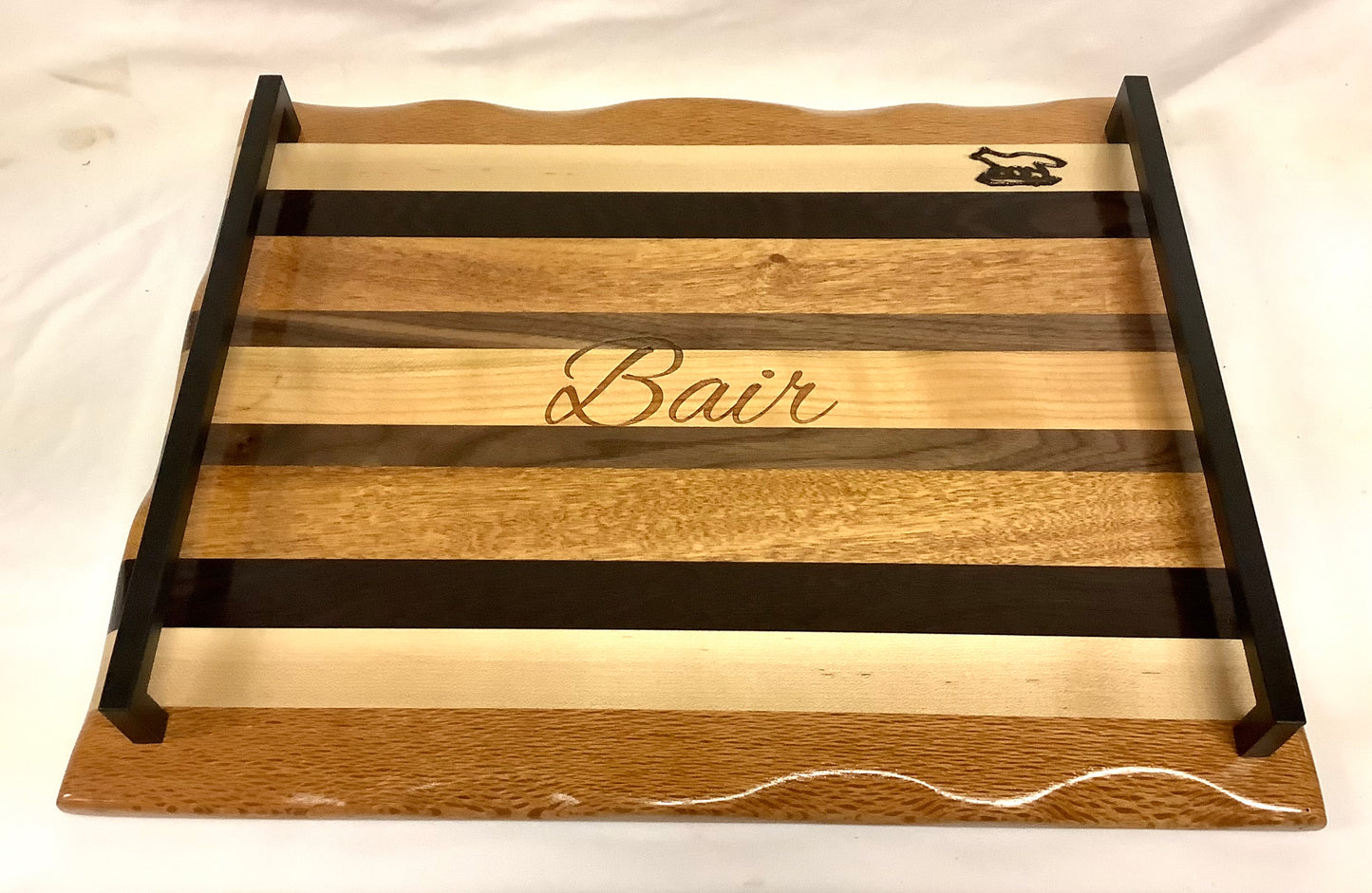 Charcuterie Board-Exotic Wood Stripes w/handle