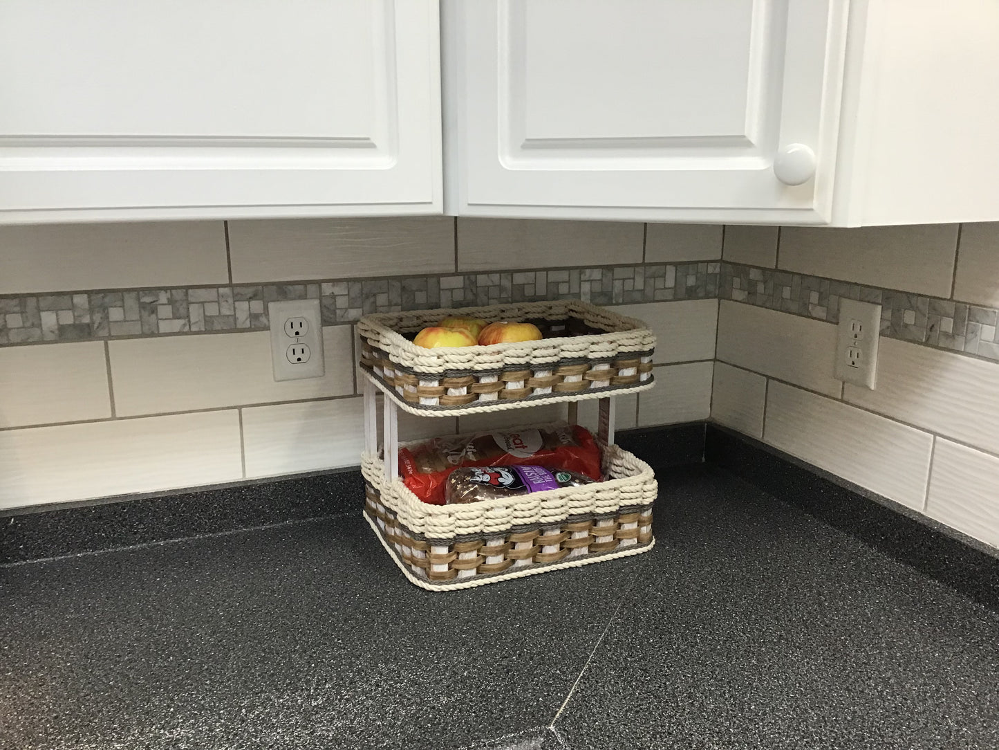 Double Bread Basket- Cottage Grey