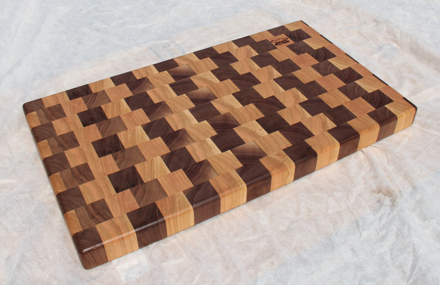 Cutting board--black walnut and cherry end grain