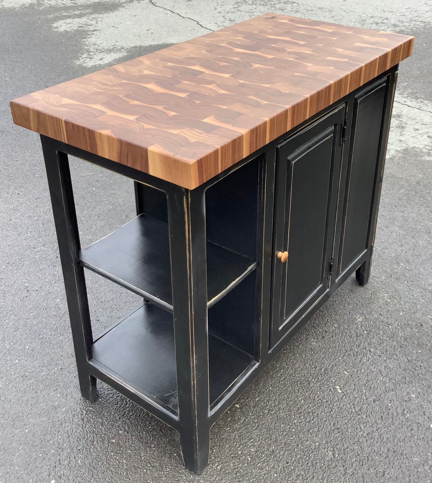 Farmhouse Island-Farmhouse 22x44 Black Walnut end grain butcher block