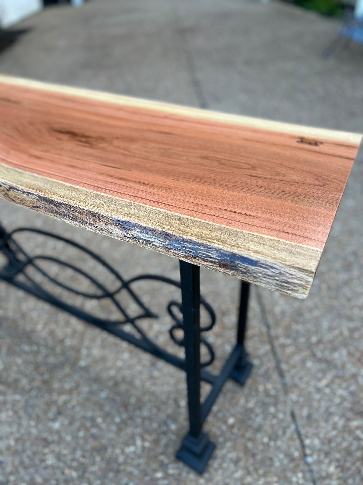 Live Edge Tiger Wood Console Table