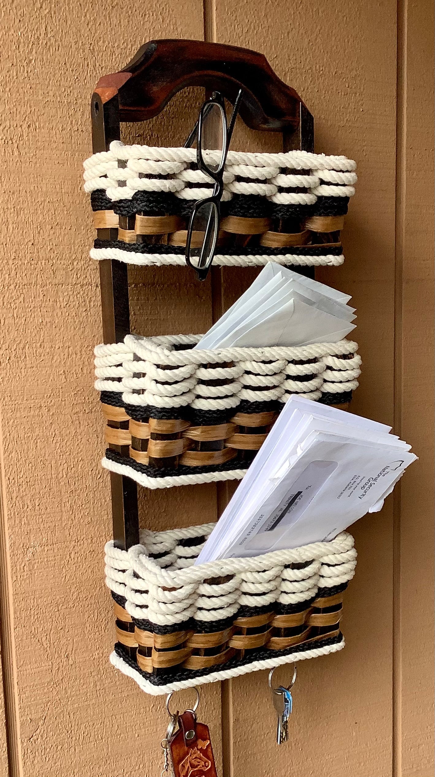 Wall organizer with baskets and hooks sale