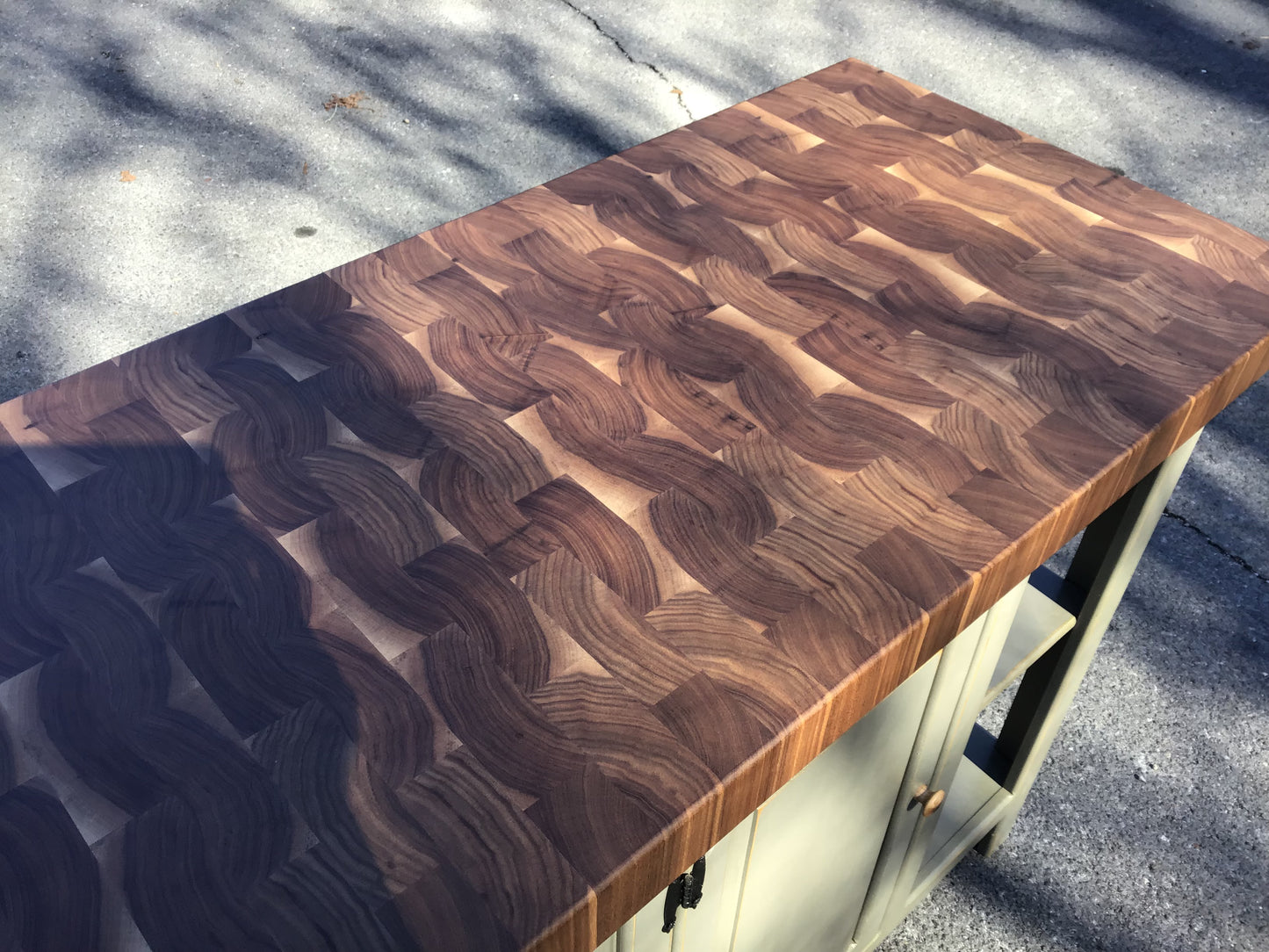 Farmhouse Island-Farmhouse 22x44 Black Walnut end grain butcher block