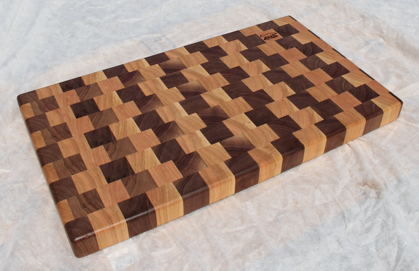 Cutting board--black walnut and cherry end grain