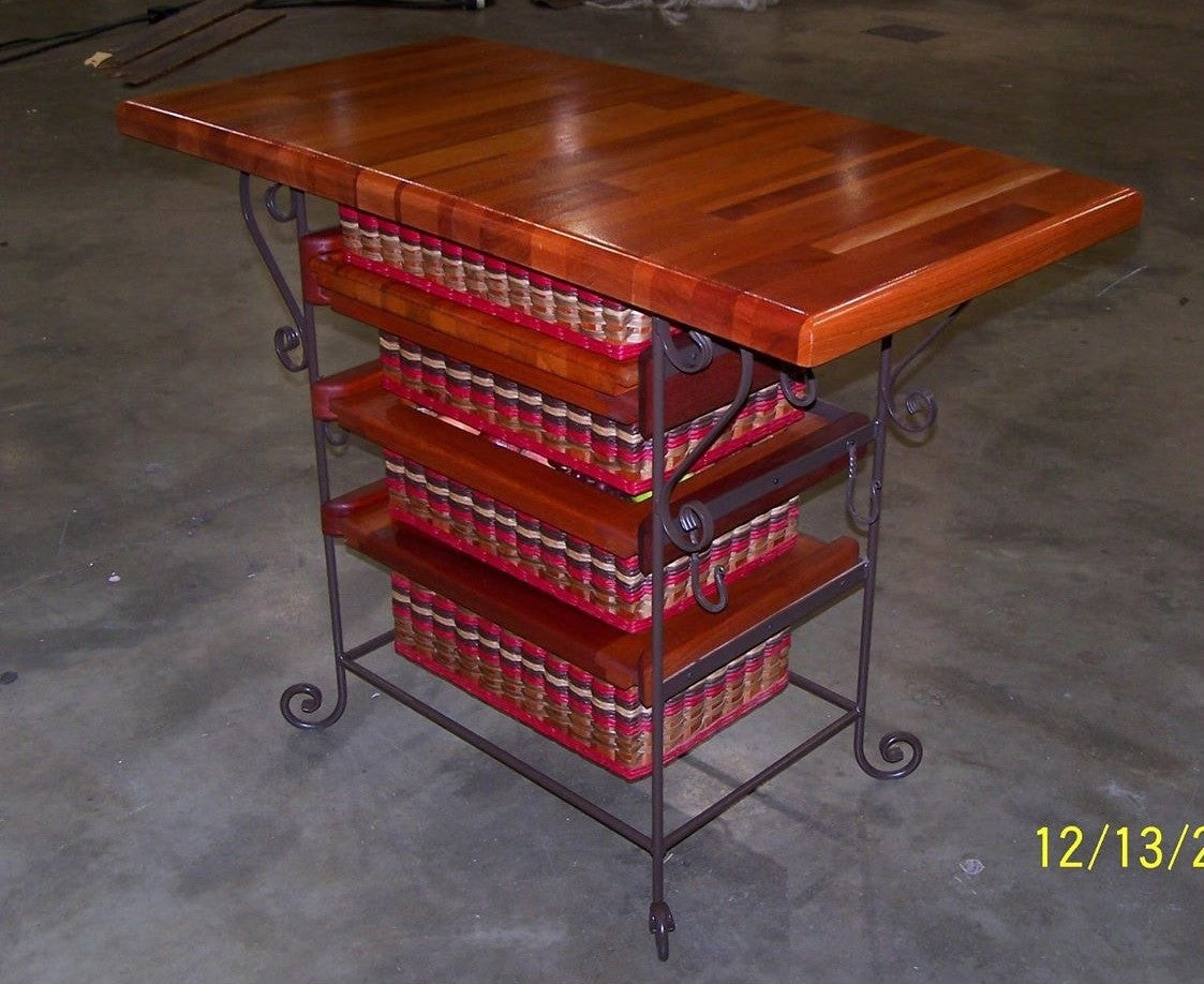 Island--19x36 Mahogany Island w/Silverware basket tray