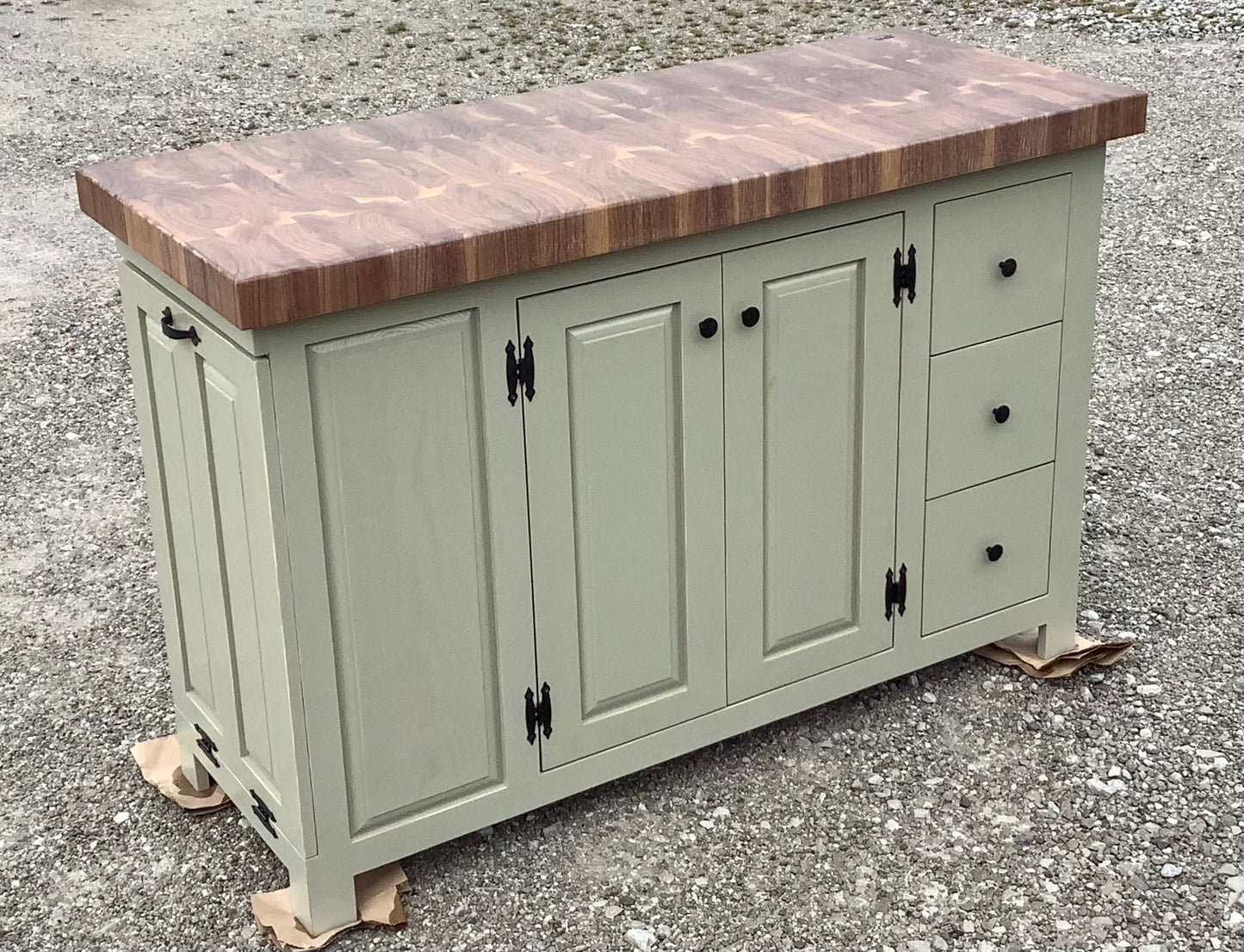 Farmhouse Island-22x54 Black Walnut End Grain Butcher Block