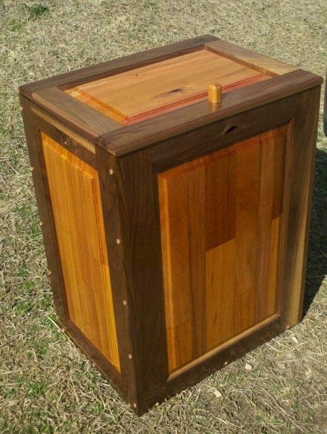 Dog/Cat Food Bin-black walnut and mahogany