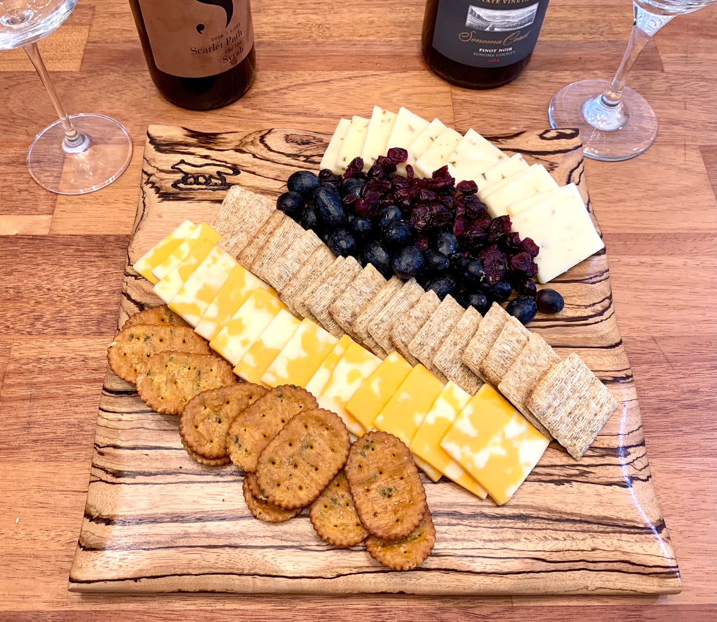 Charcuterie Board-Zebra Wood w/waned edge