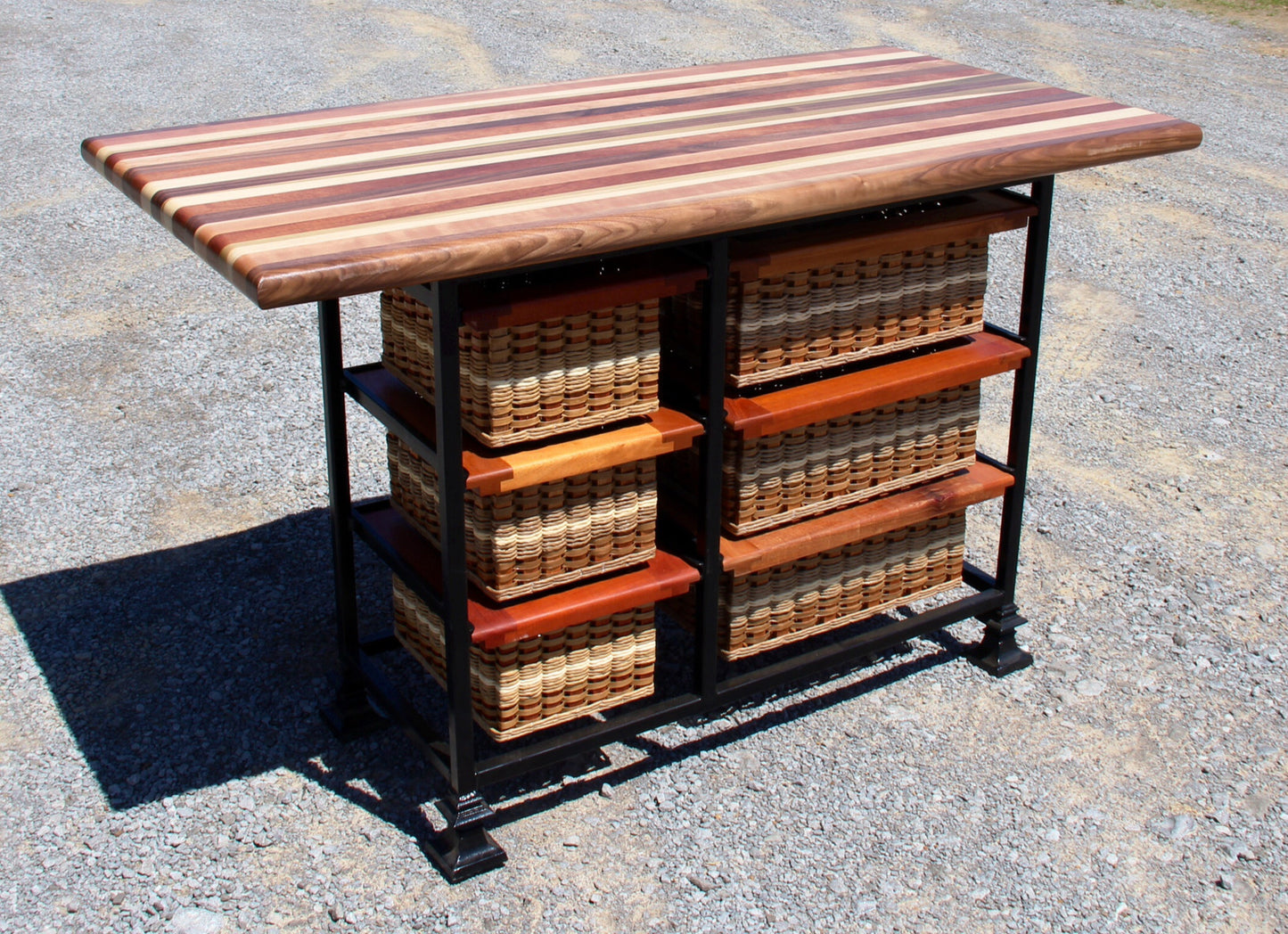 Island-32x60 small six drawer with striped top