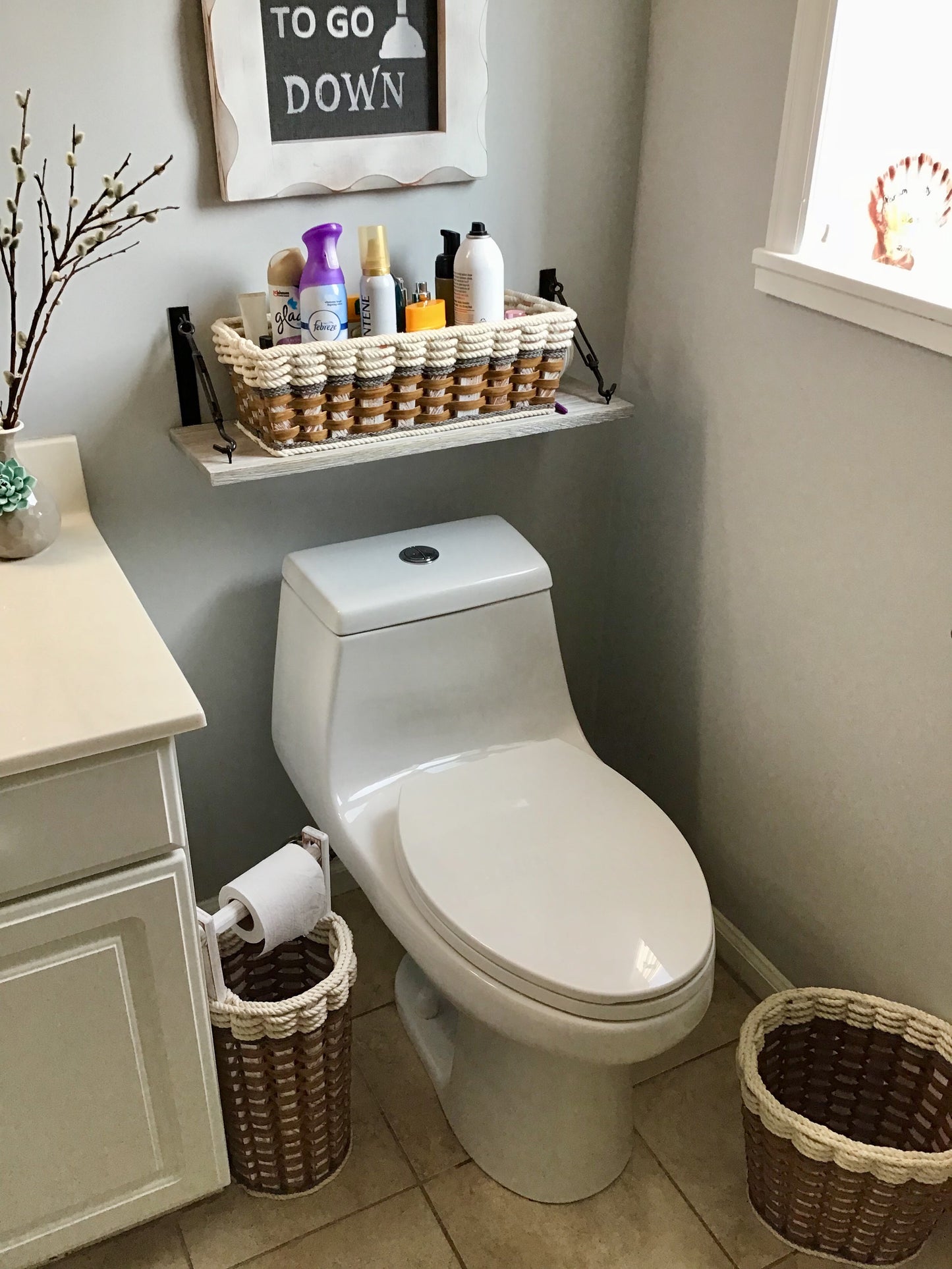 Toilet paper w/dowel--Cottage Grey