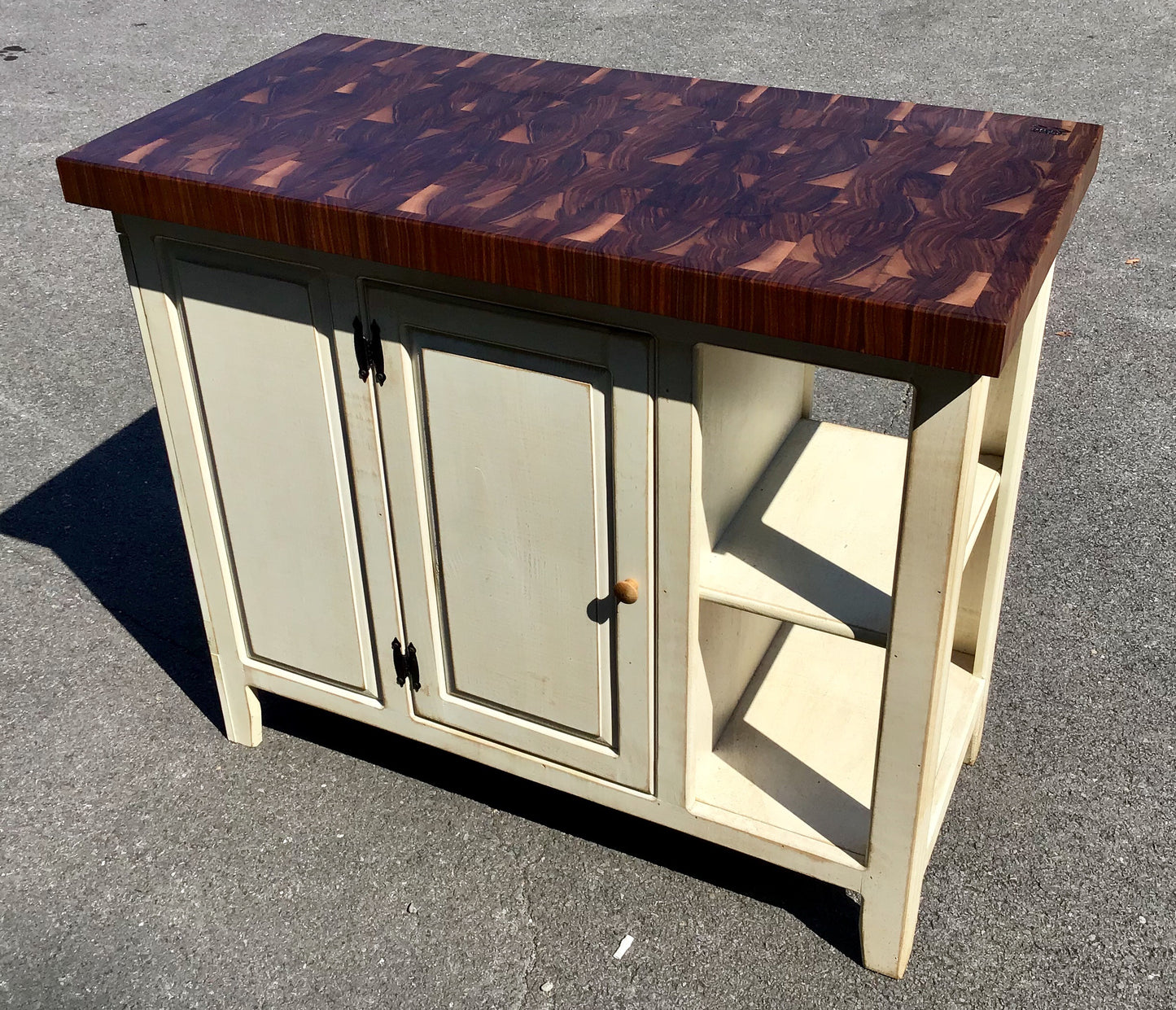 Farmhouse Island-Farmhouse 22x44 Black Walnut end grain butcher block
