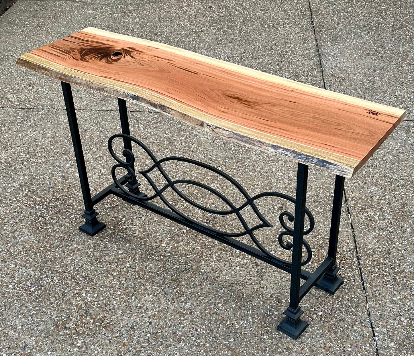 Live Edge Tiger Wood Console Table