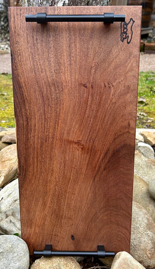 Charcuterie Board- Brazilian Mesquite w/black industrial handles