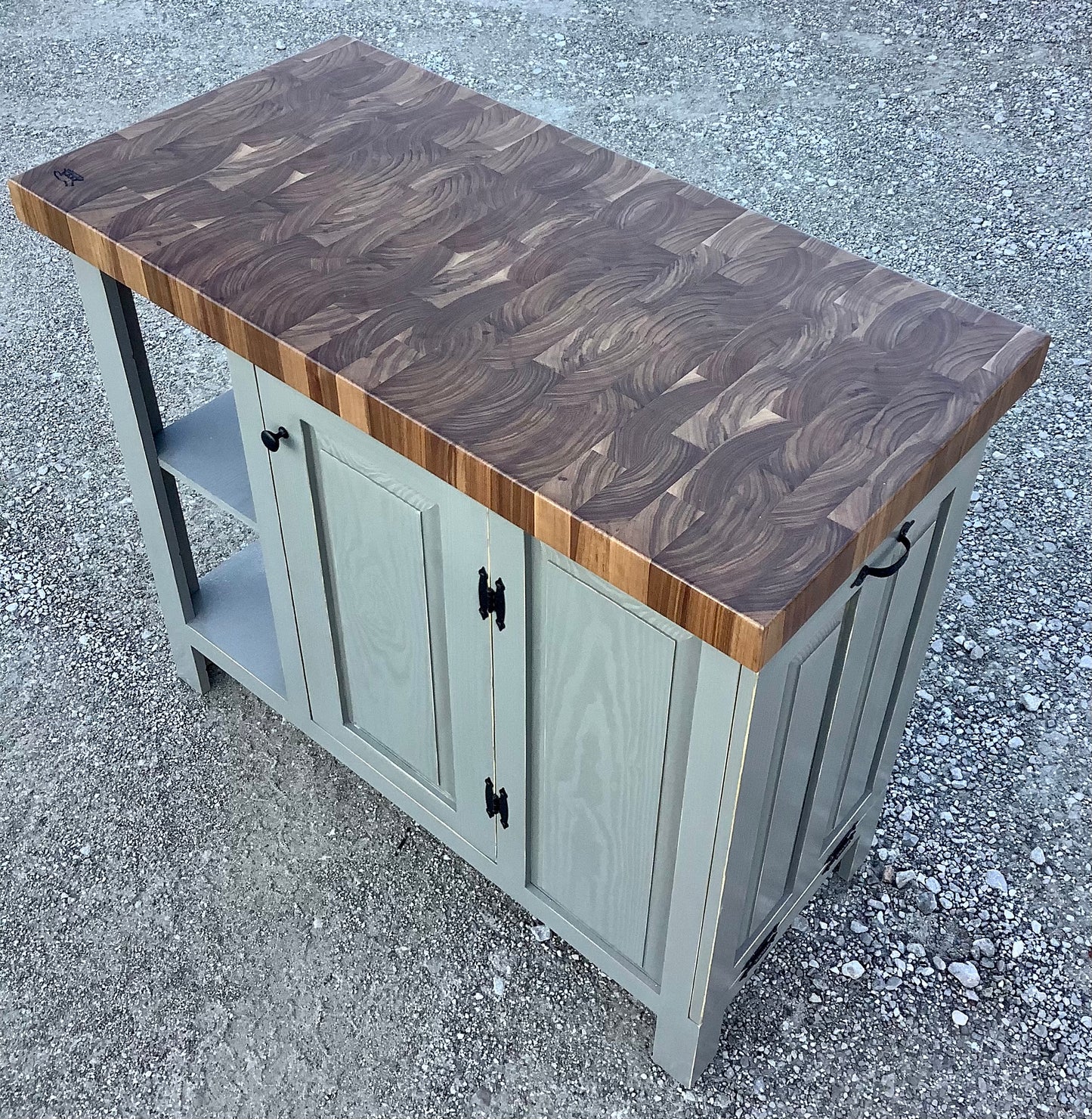 Farmhouse Island-Farmhouse 22x44 Black Walnut end grain butcher block