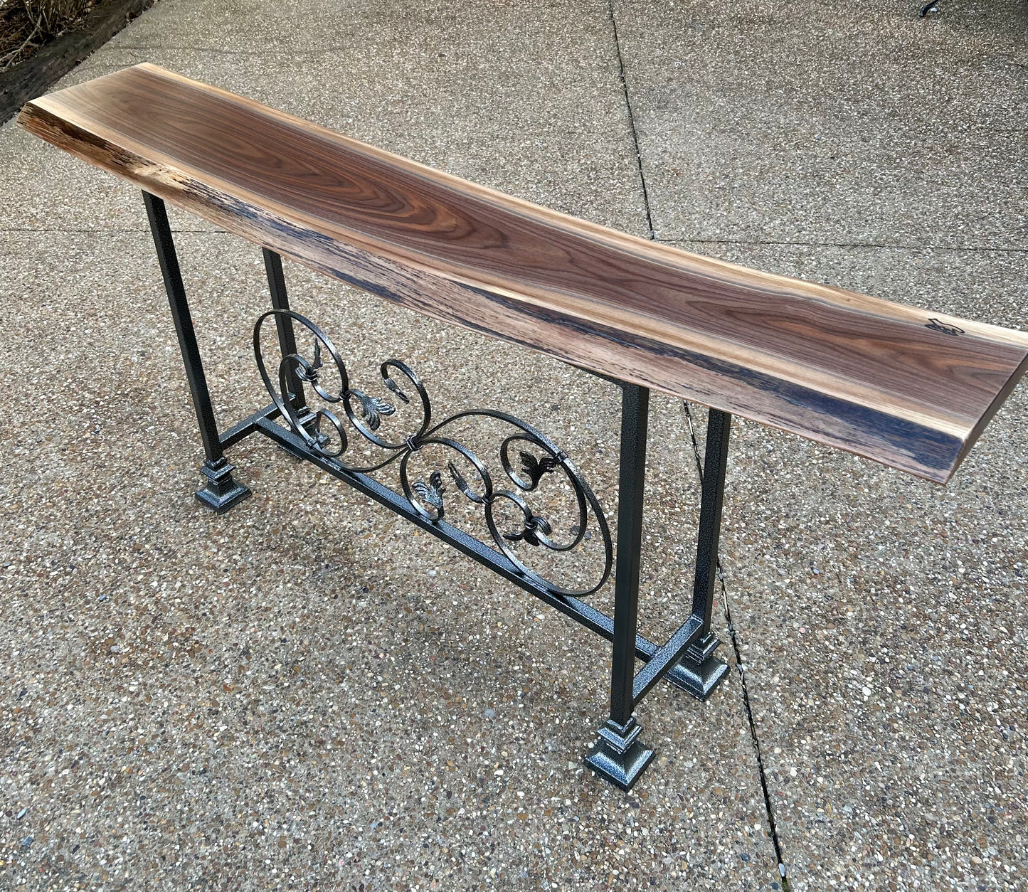 Live Edge Black Walnut Skinny Console Table