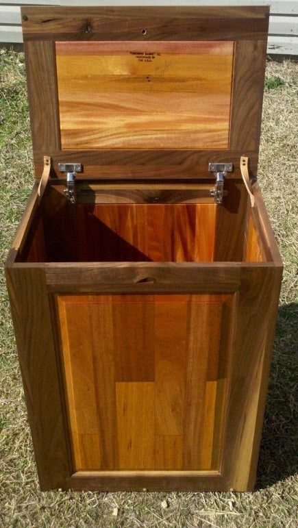 Dog/Cat Food Bin-black walnut and mahogany