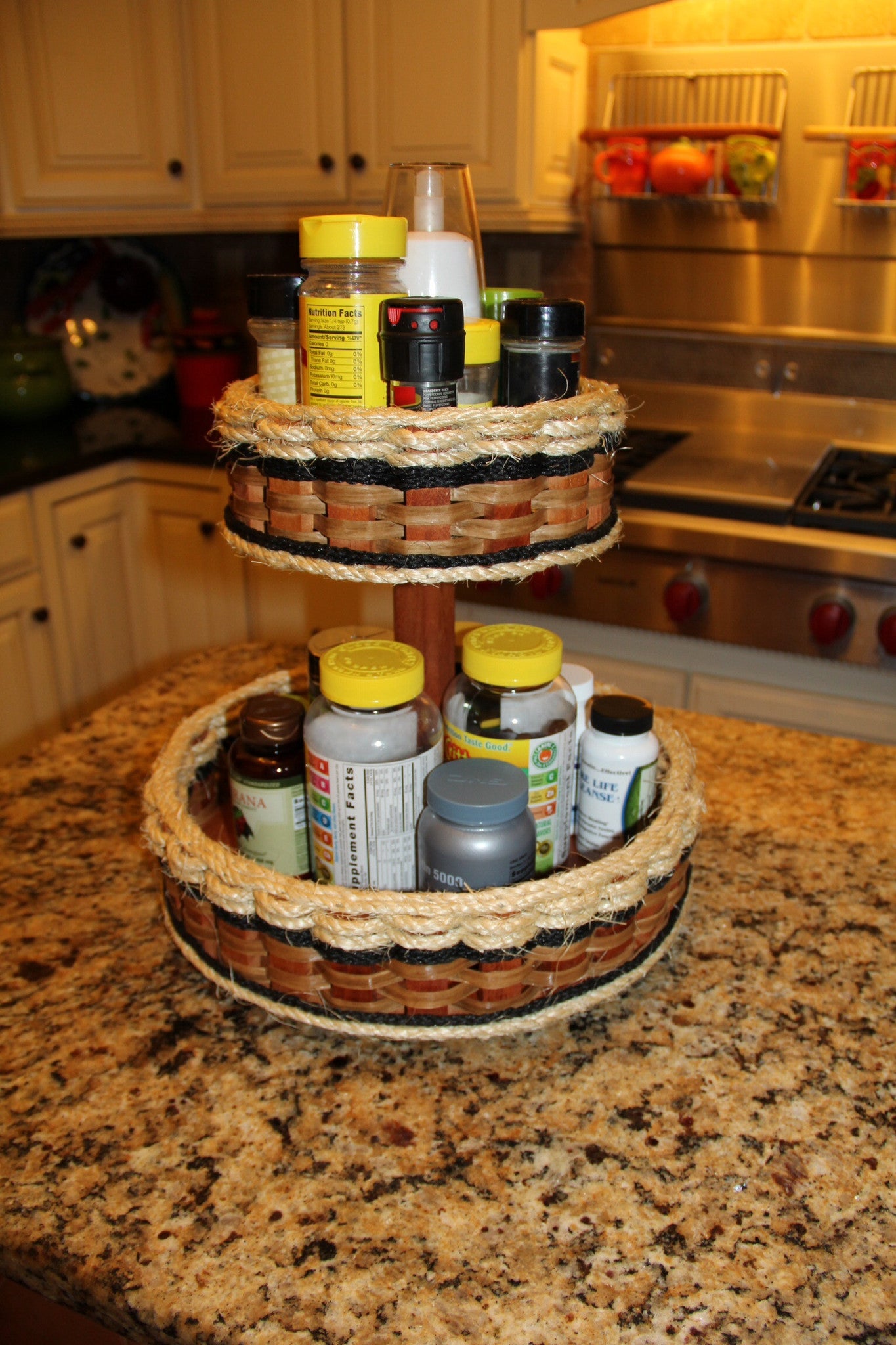 Double Lazy Susan Basket--Shabby Chic Collection