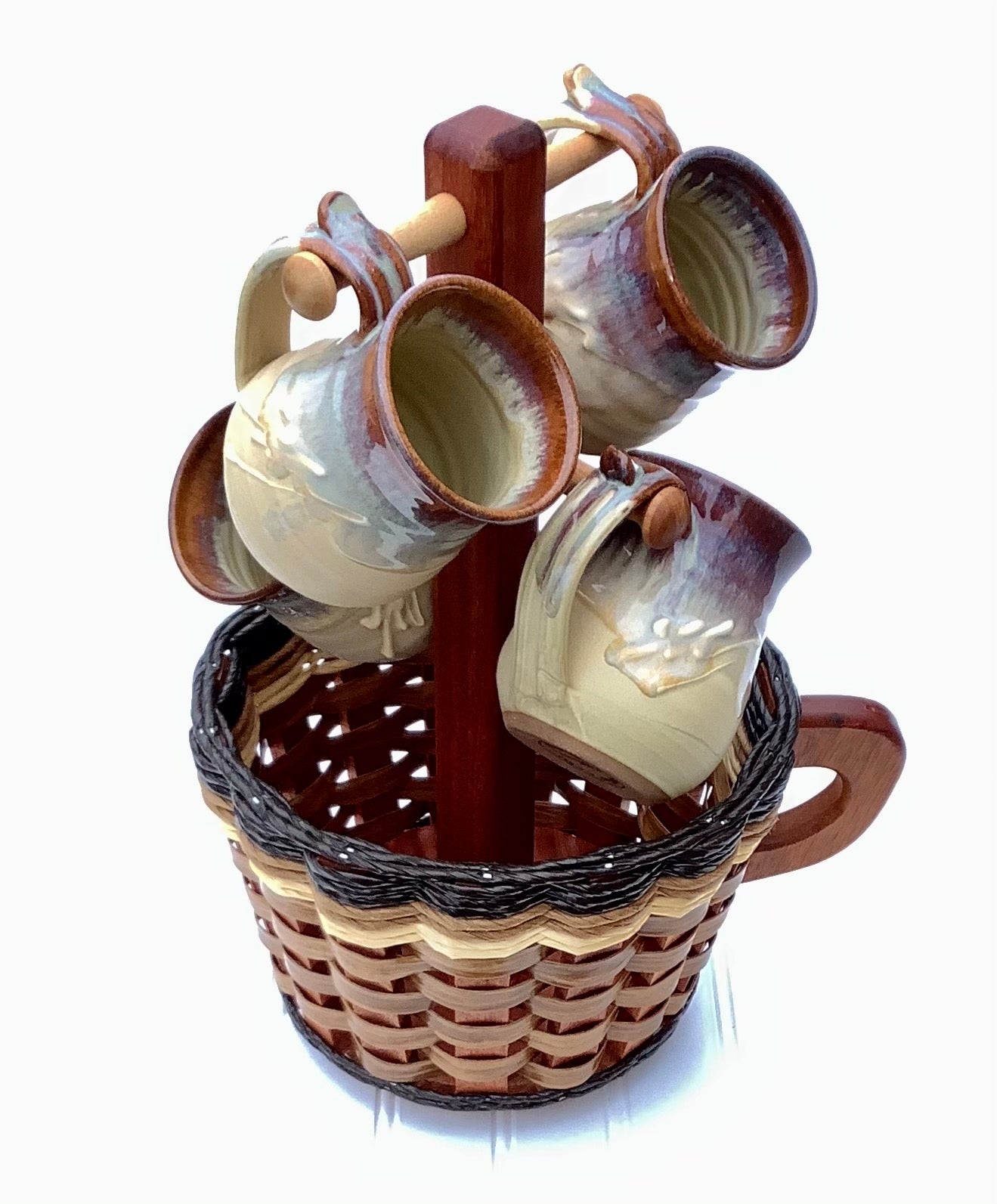 Coffee Mug Lazy Susan Basket