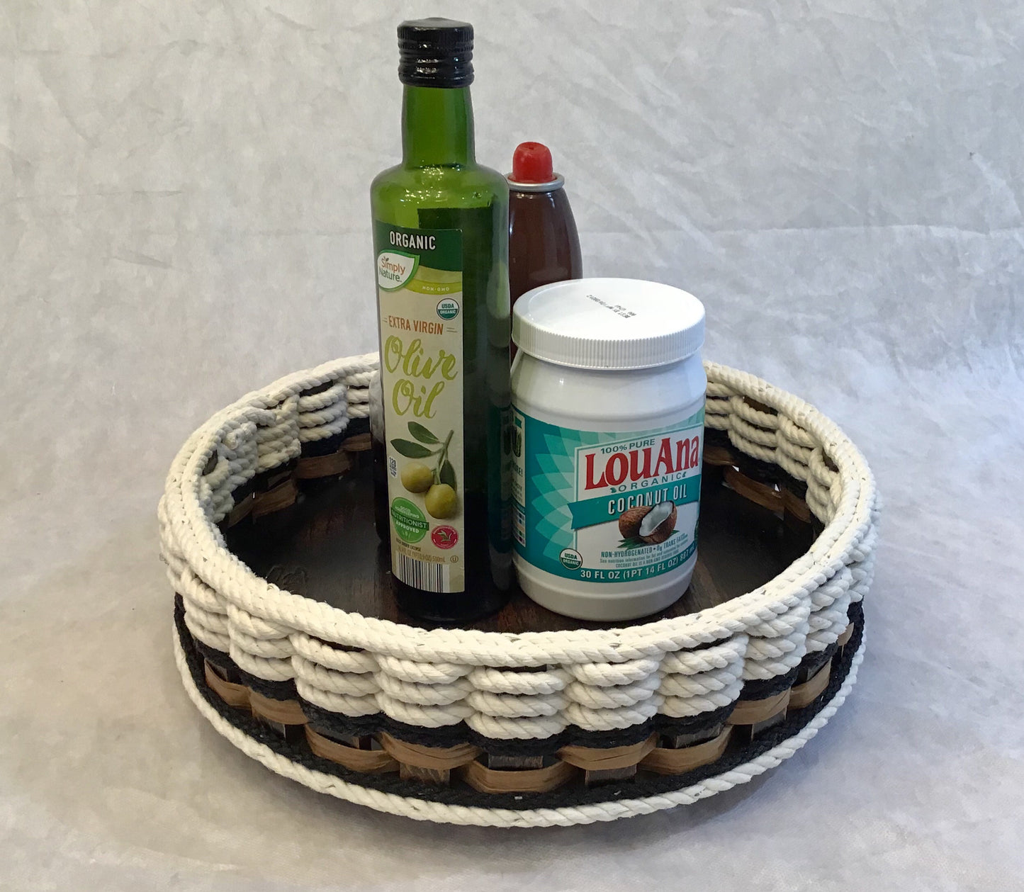 13 inch Lazy Susan Basket-Cottage Black