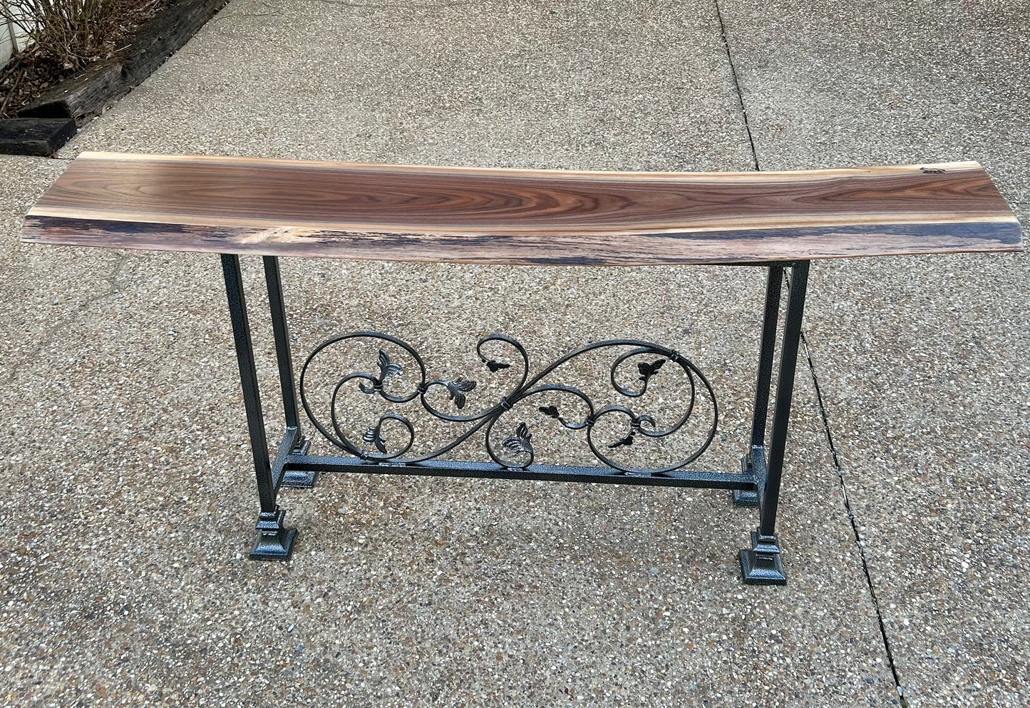 Live Edge Black Walnut Skinny Console Table