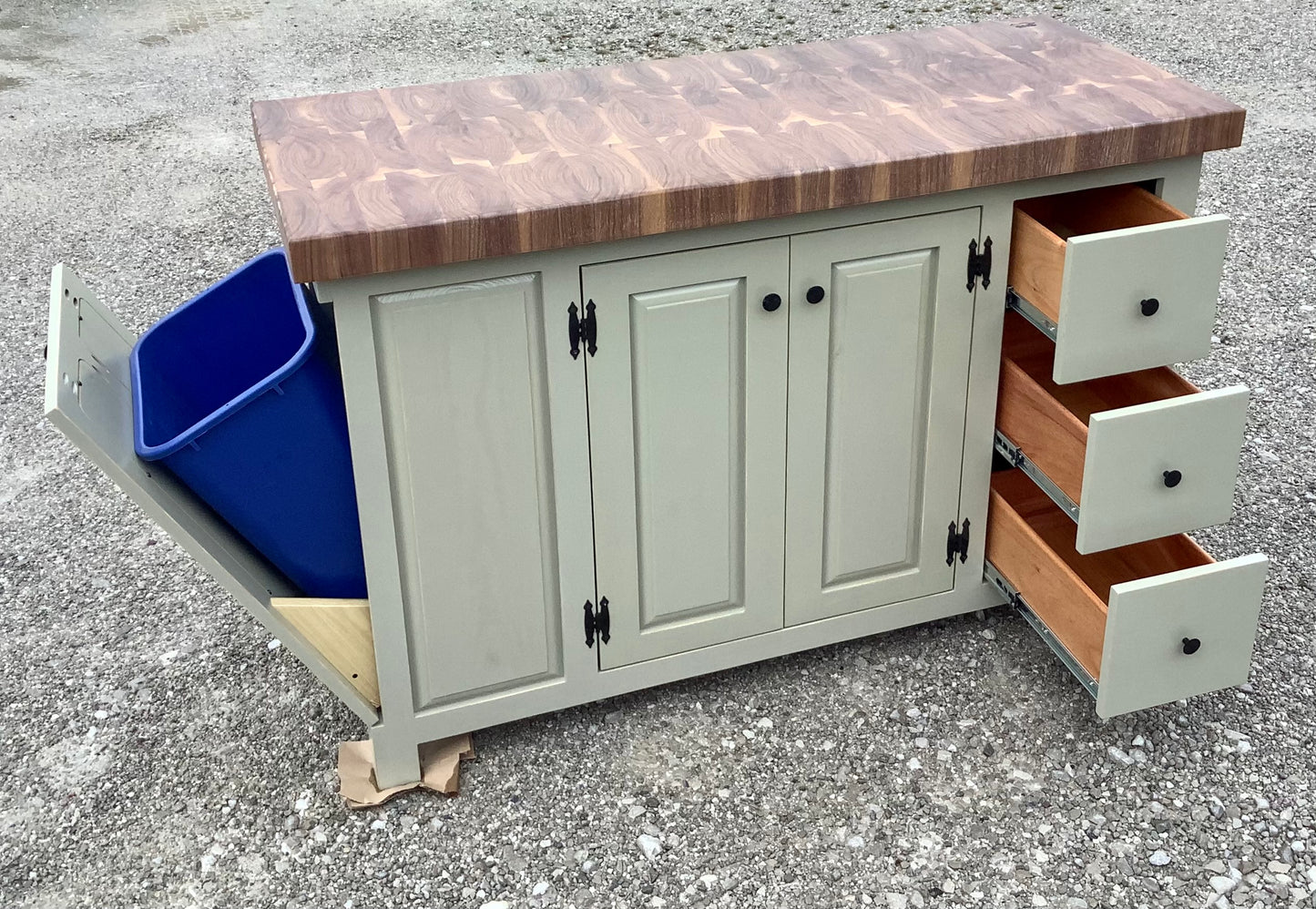 Farmhouse Island-22x54 Black Walnut End Grain Butcher Block