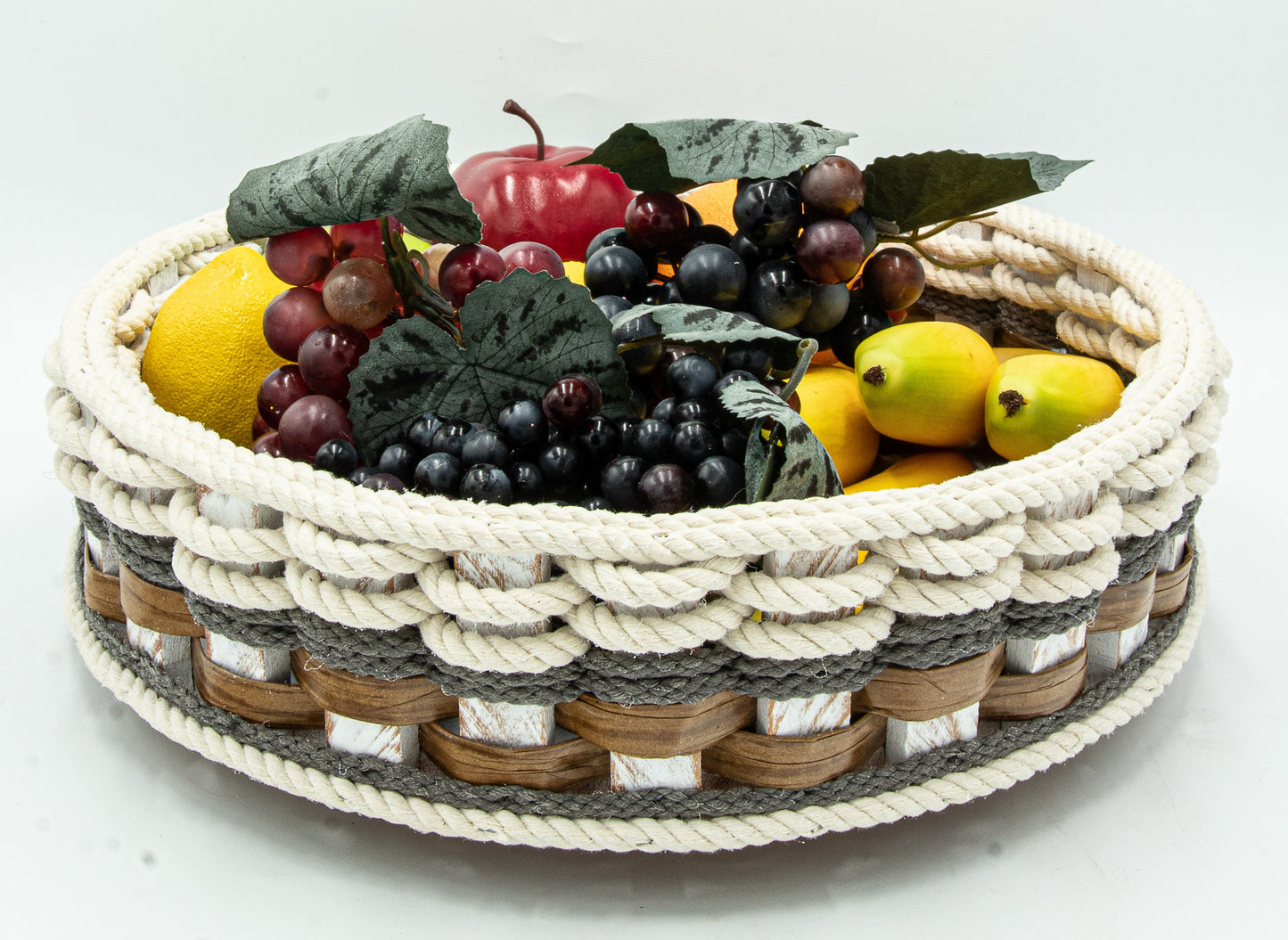 13 inch Lazy Susan Basket--Cottage Grey