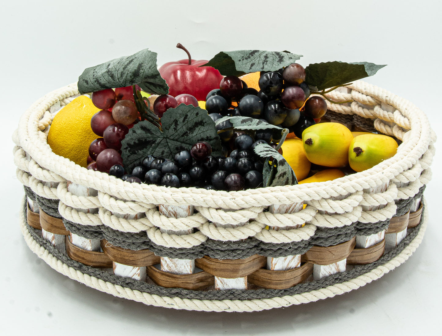 13 inch Lazy Susan Basket--Cottage Grey