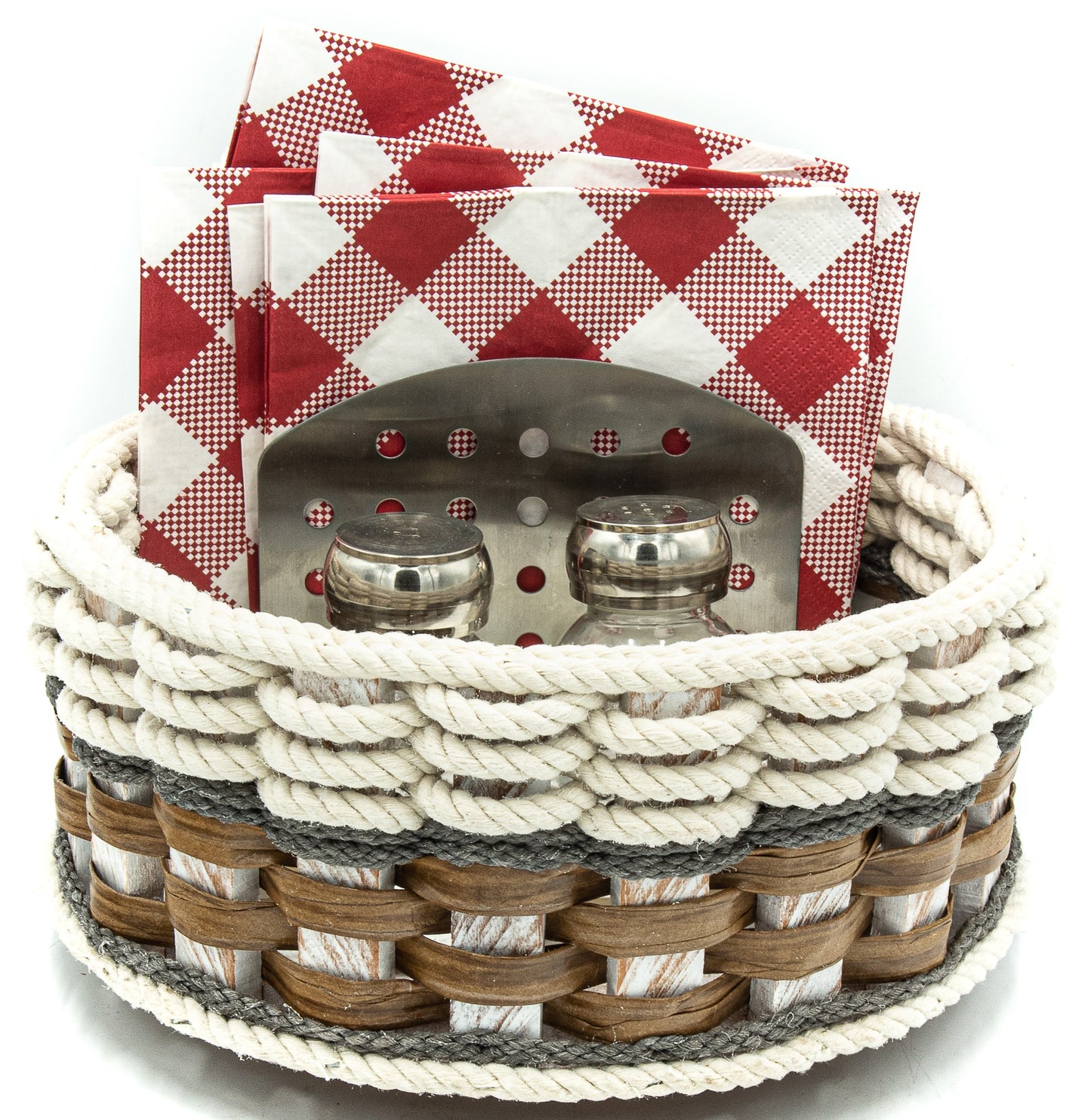 9 inch Lazy Susan Basket--Cottage Grey