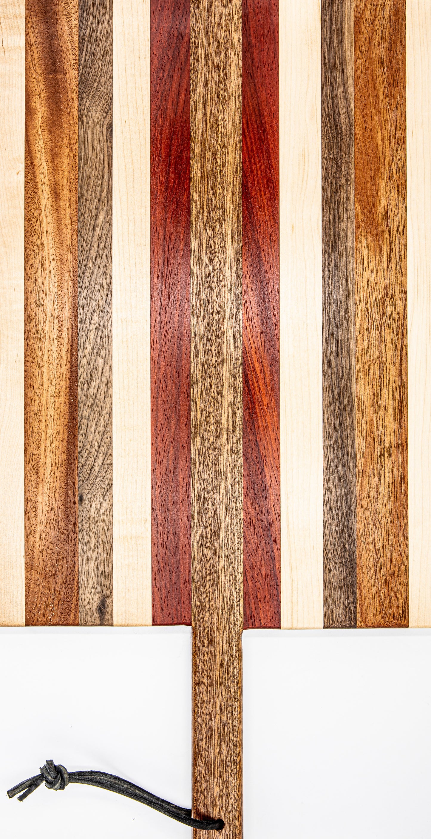 Charcuterie Board-Stripe w/exotic wood and wood handle