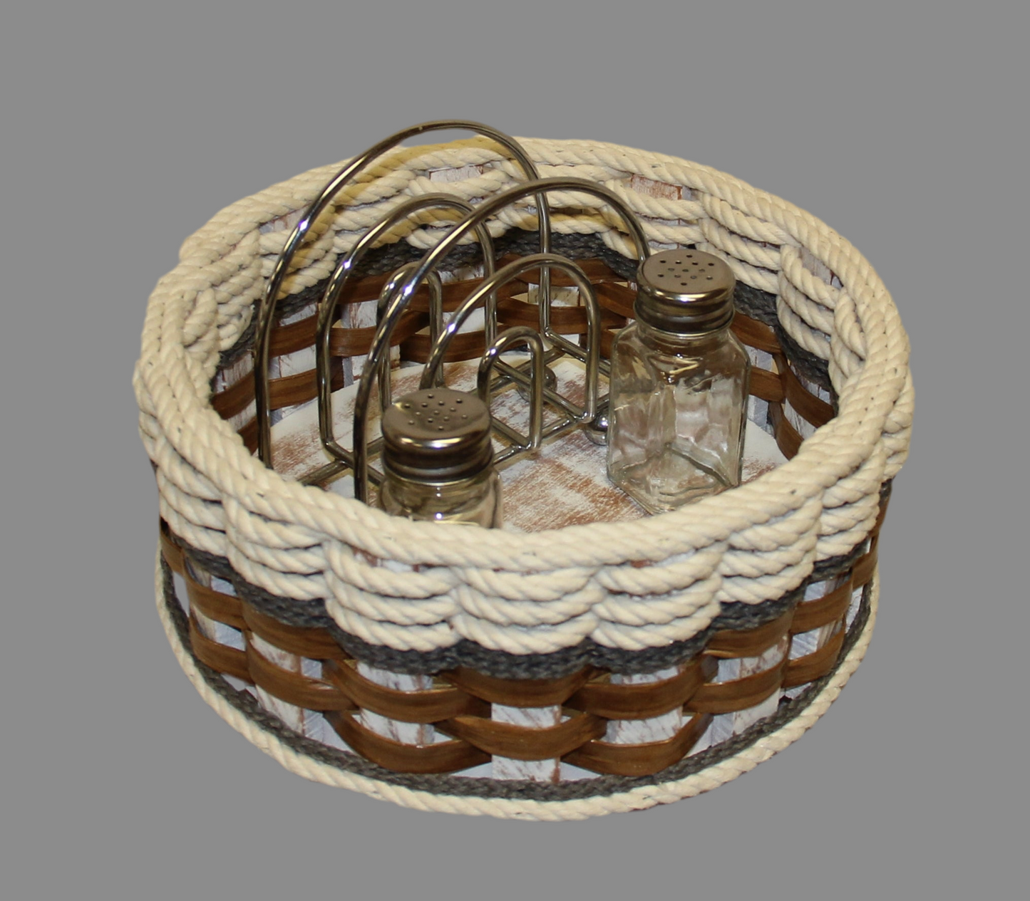 9 inch Lazy Susan Basket--Cottage Grey