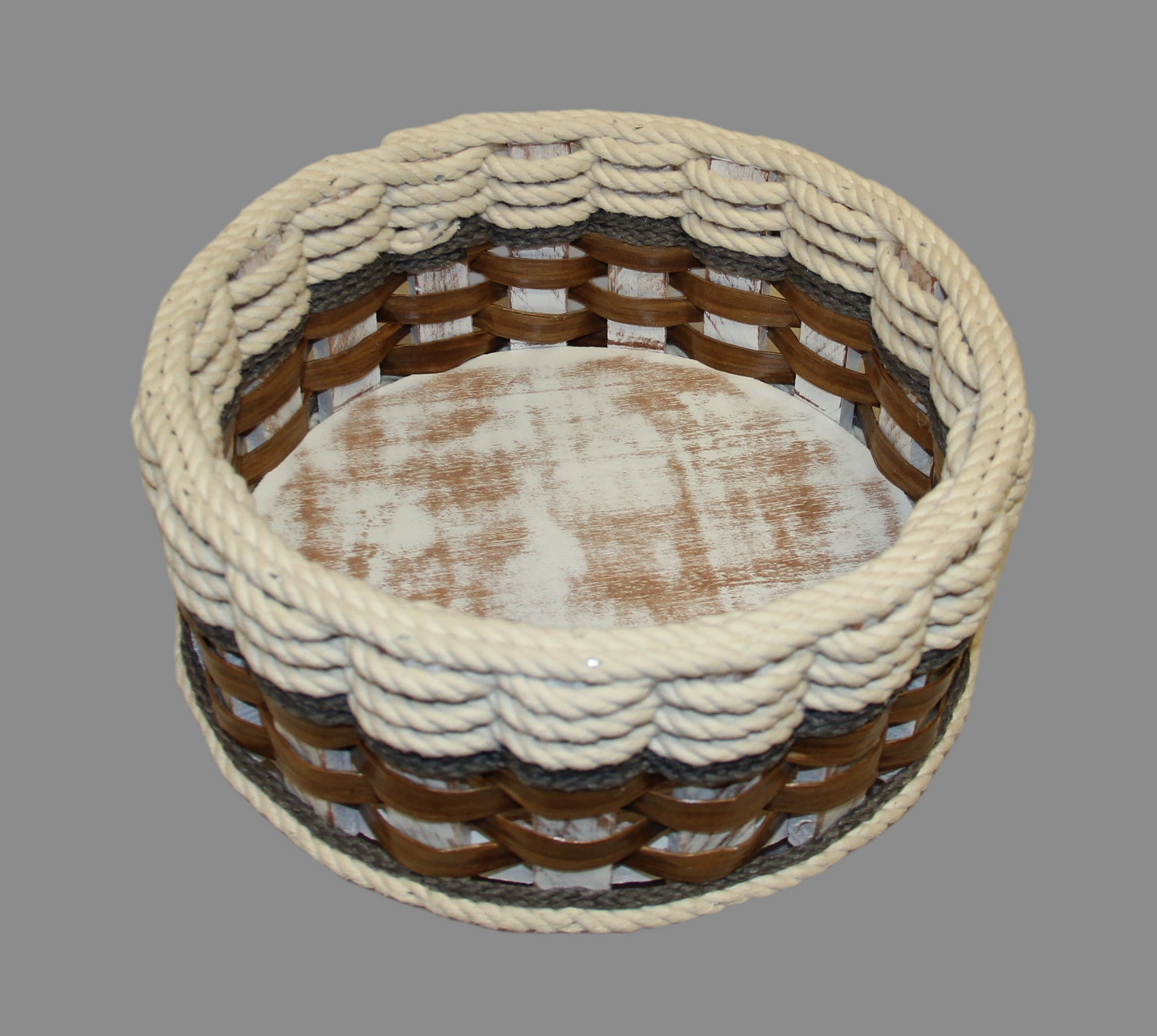 9 inch Lazy Susan Basket--Cottage Grey