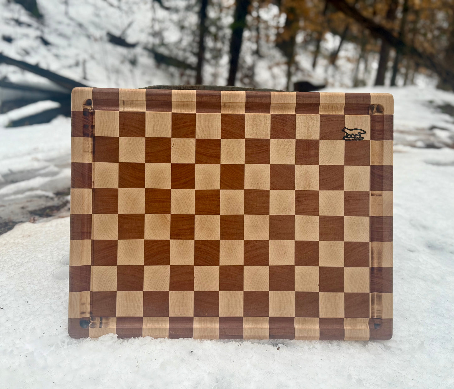 Cutting board---maple/mahogany end grain