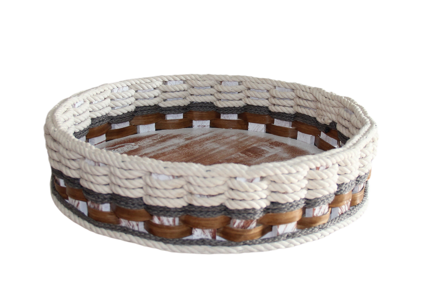 13 inch Lazy Susan Basket--Cottage Grey